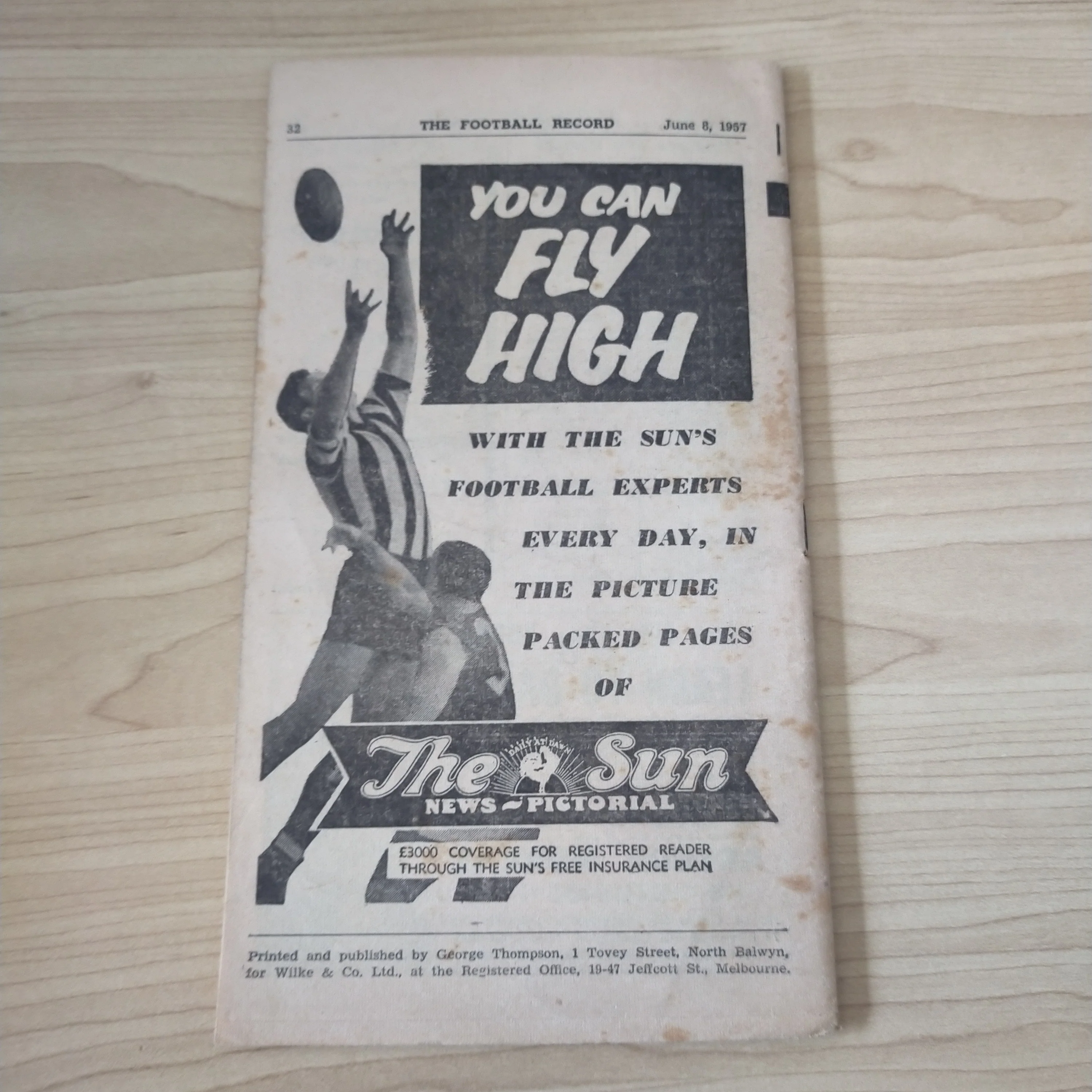 VFL 1957 June 8 Essendon v Geelong Football Record - Image 4