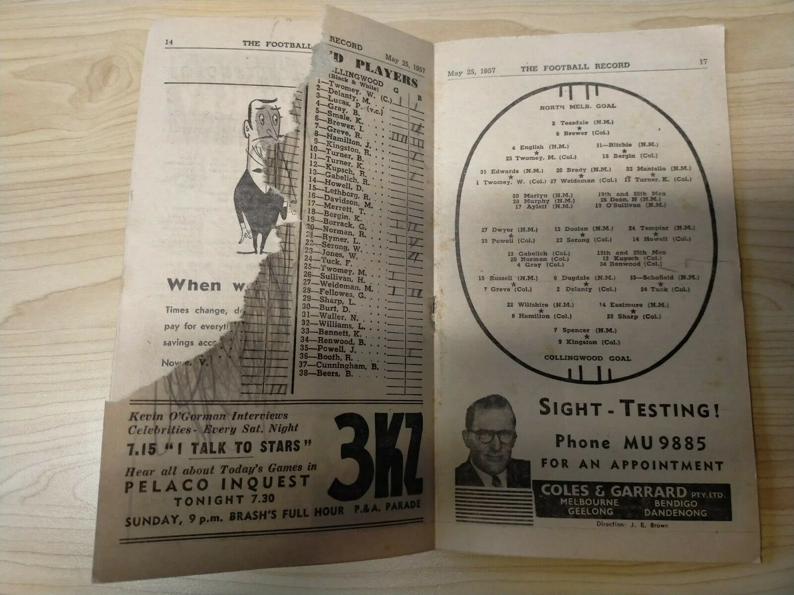 VFL Football Record 1957 May 25 North Melbourne v Collingwood - Image 2
