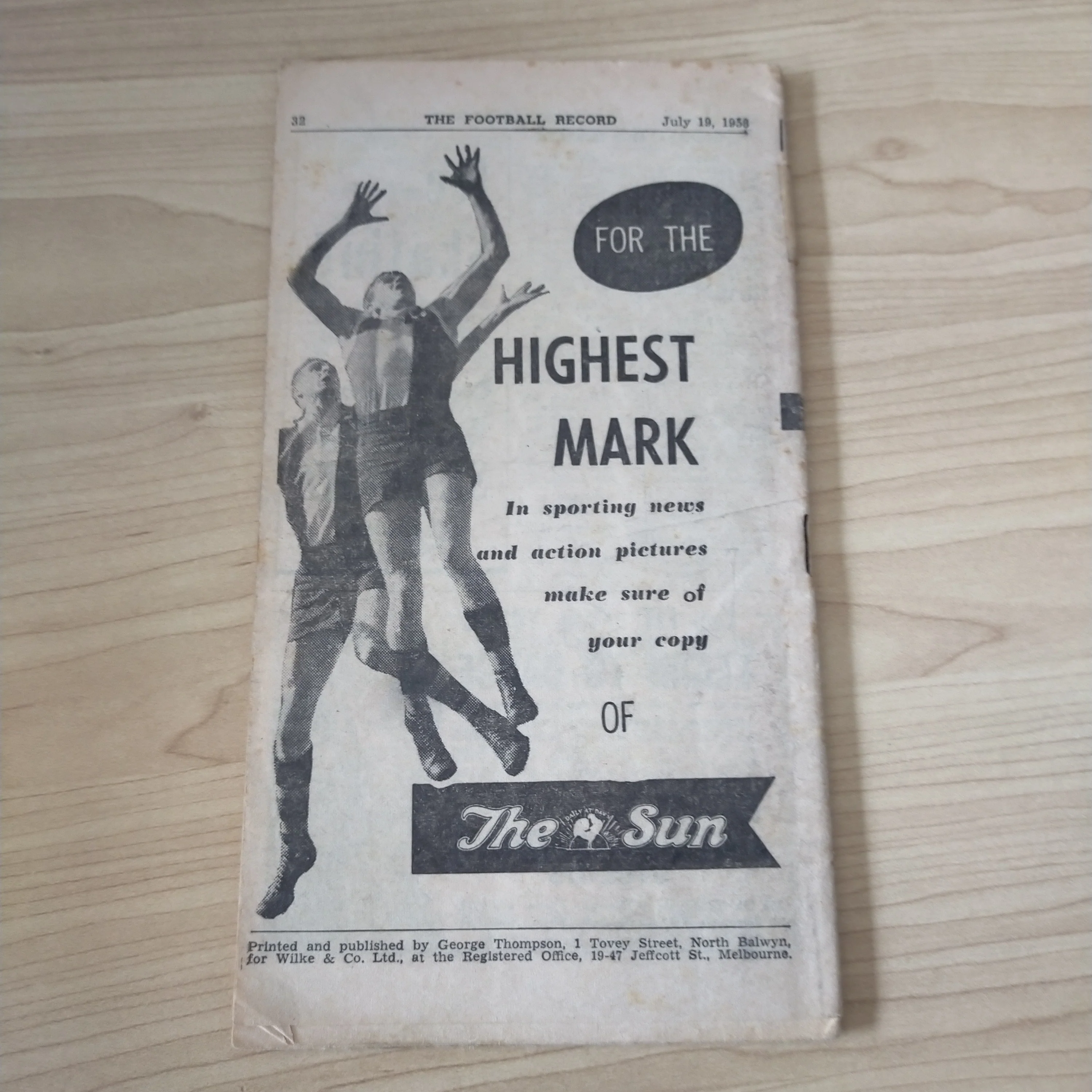 VFL 1958 July 19 Melbourne v Geelong Football Record - Image 4