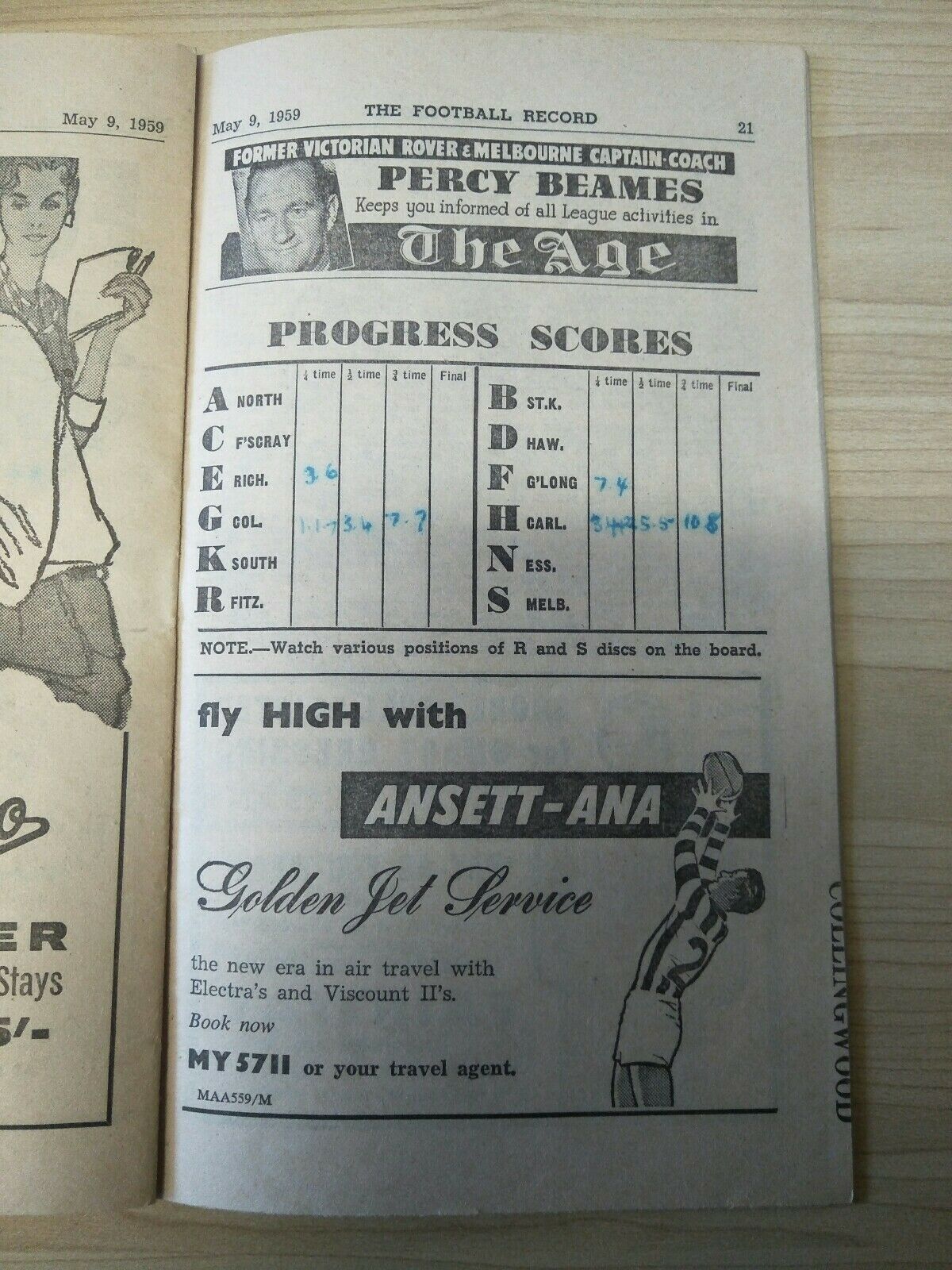 VFL 1959 May 9th Football Record Collingwood v Carlton - Image 4