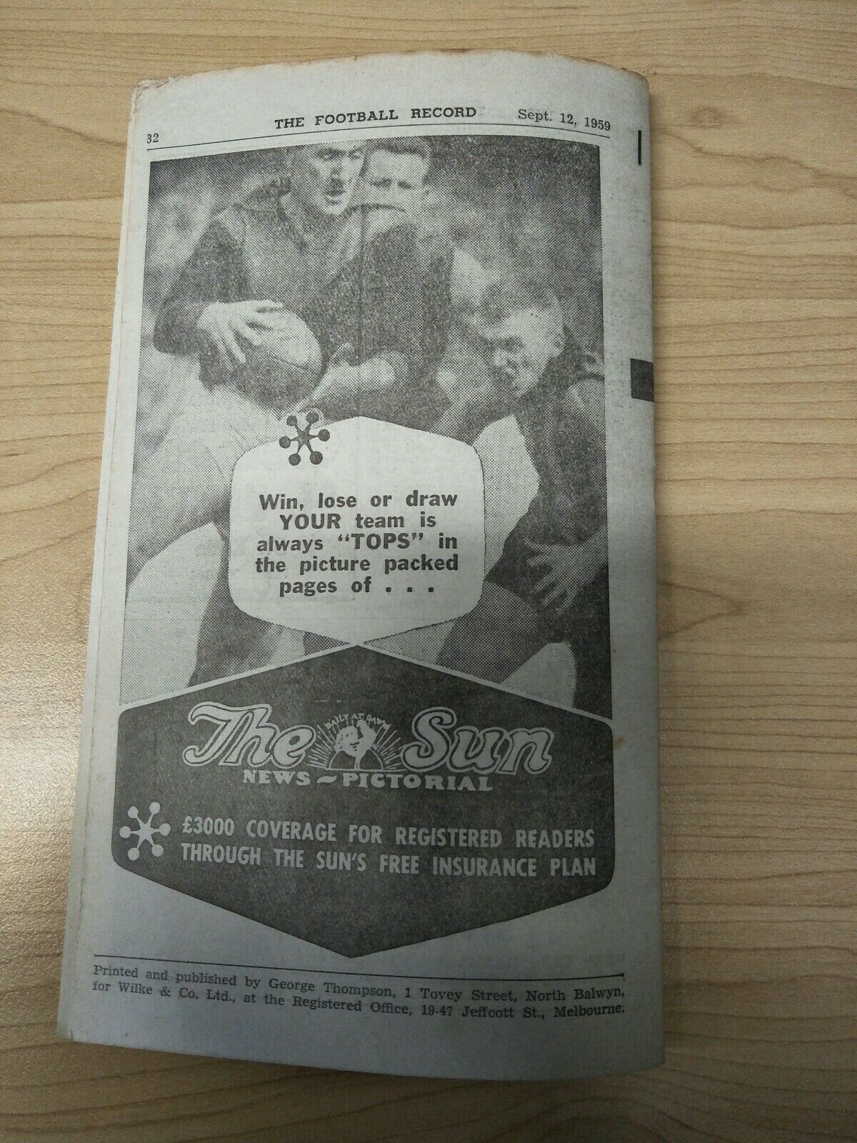 VFL 1959 September 12 Football Record 2nd Semi Final Melbourne v Carlton - Image 4