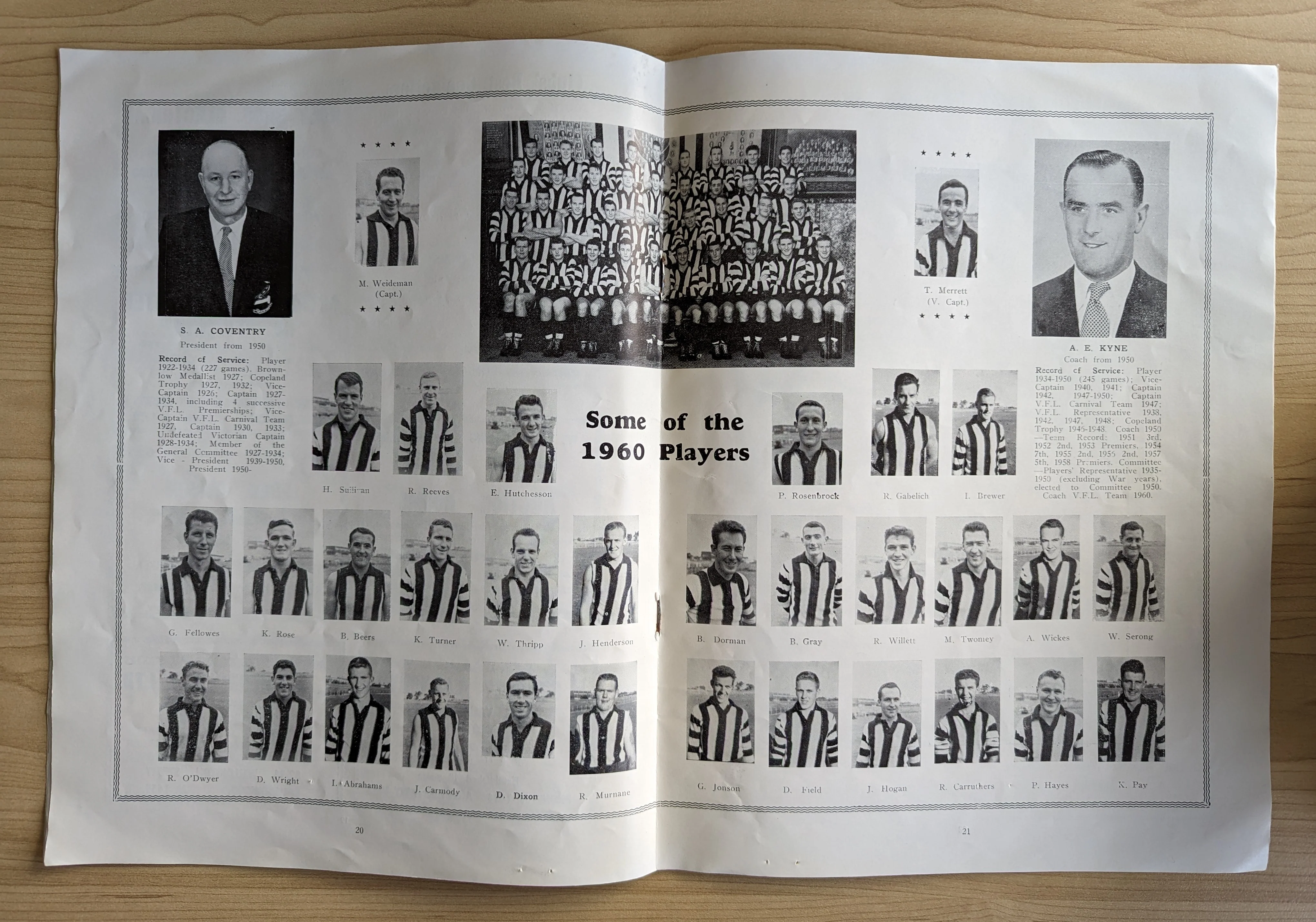 VFL 1960 Collingwood Football Club A Tribute To The Magpies Magazine - Image 2