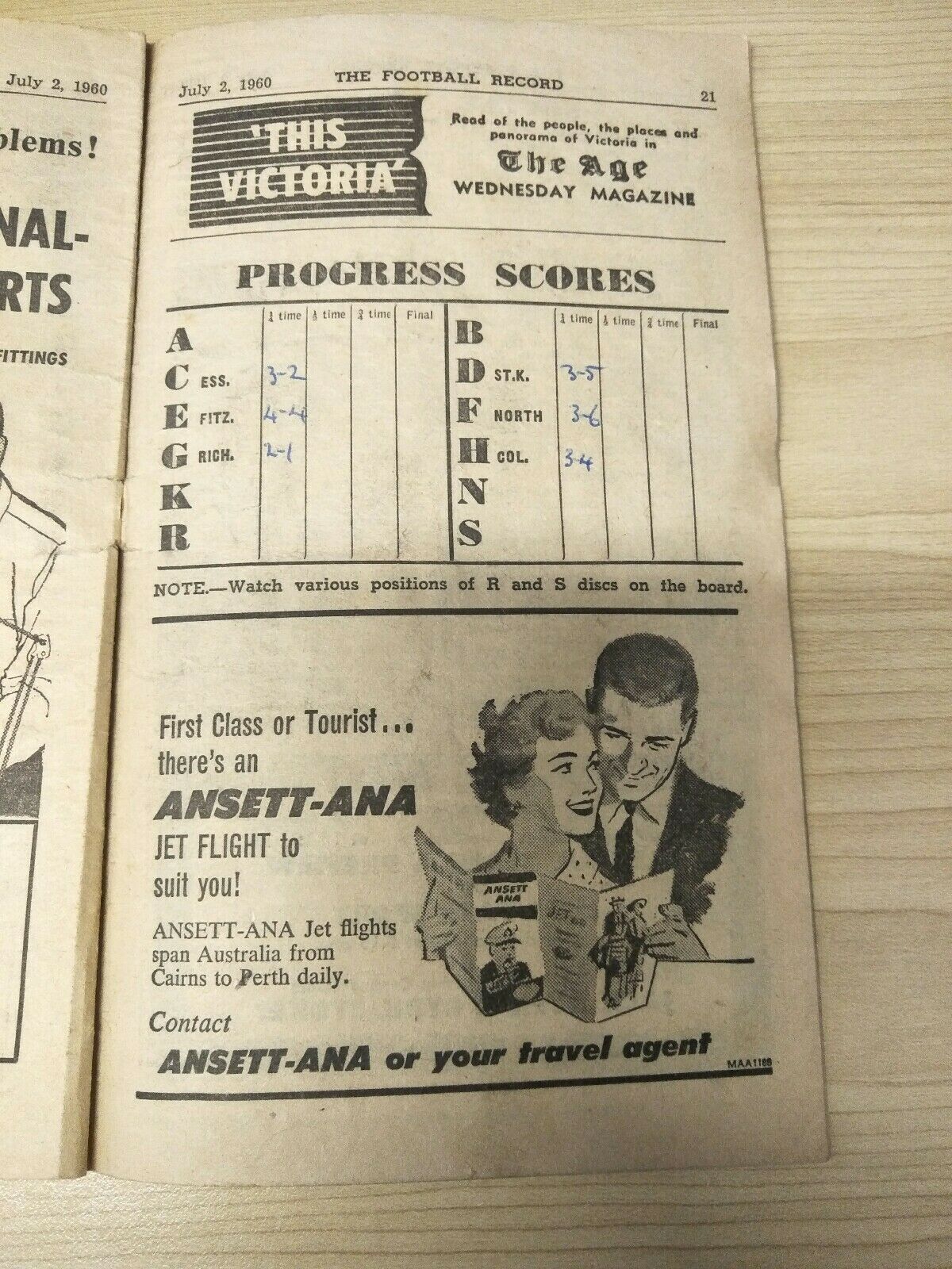 VFL 1960 July 2 Football Record Richmond v Collingwood - Image 5