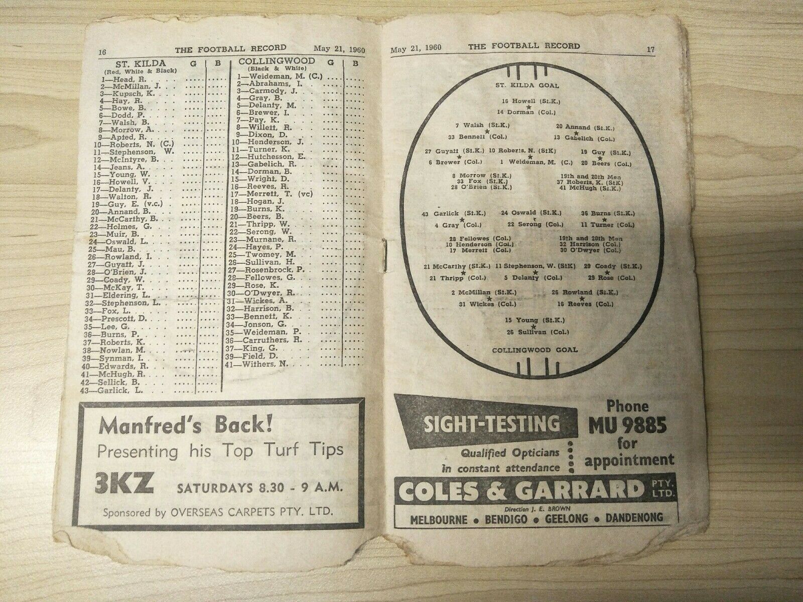 VFL 1960 May 21 Football Record St Kilda v Collingwood - Image 2