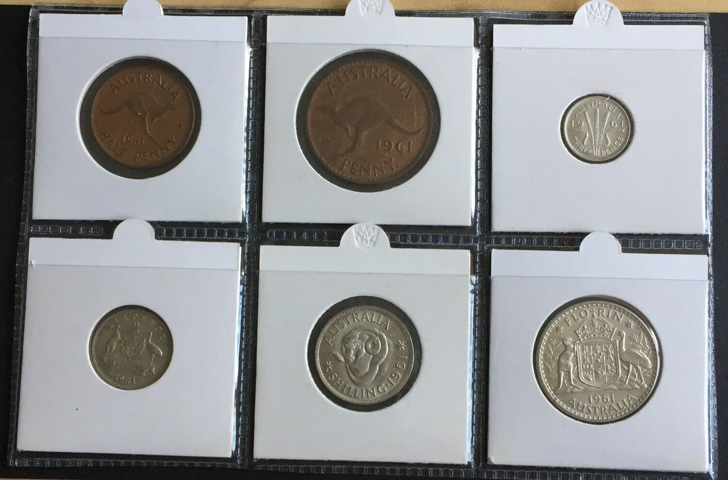 Australia 1961 Pre Decimal 6 Coin Set including 4 silver IDEAL BIRTHDAY GIFT