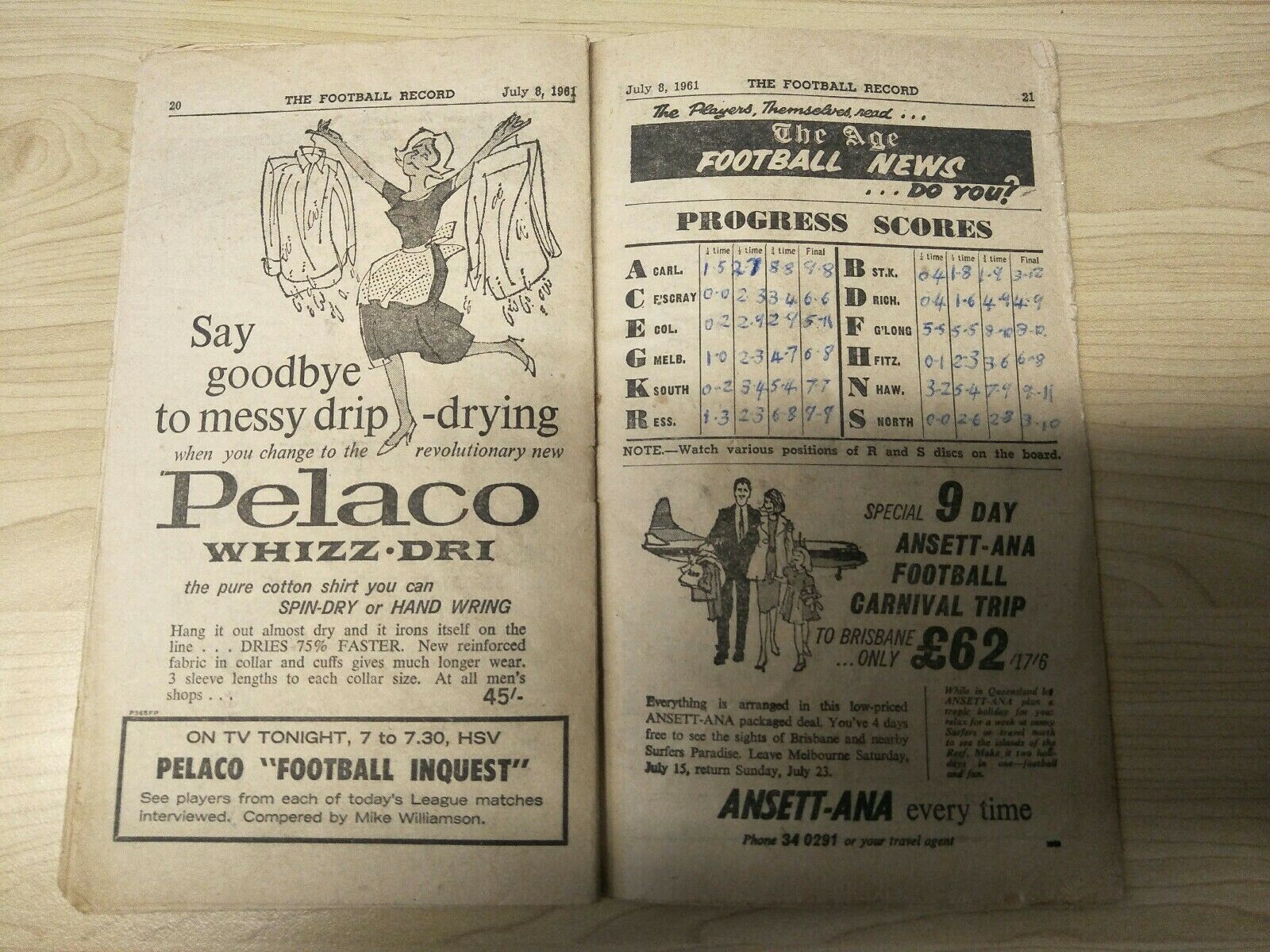 VFL 1961 July 8 Football Record Collingwood v Geelong - Image 3