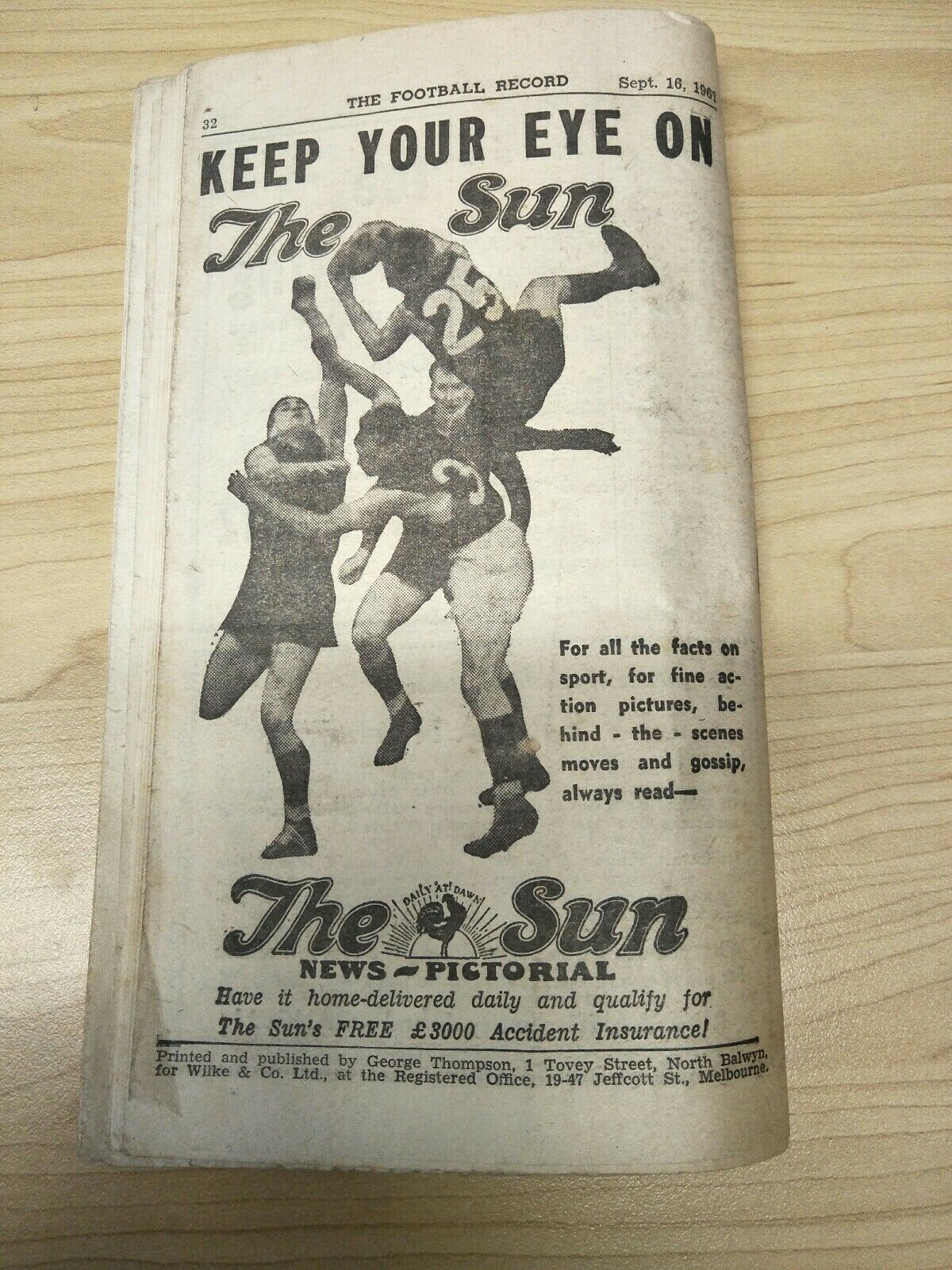VFL 1961 September 16 Football Record Final Melbourne v Footscray - Image 3