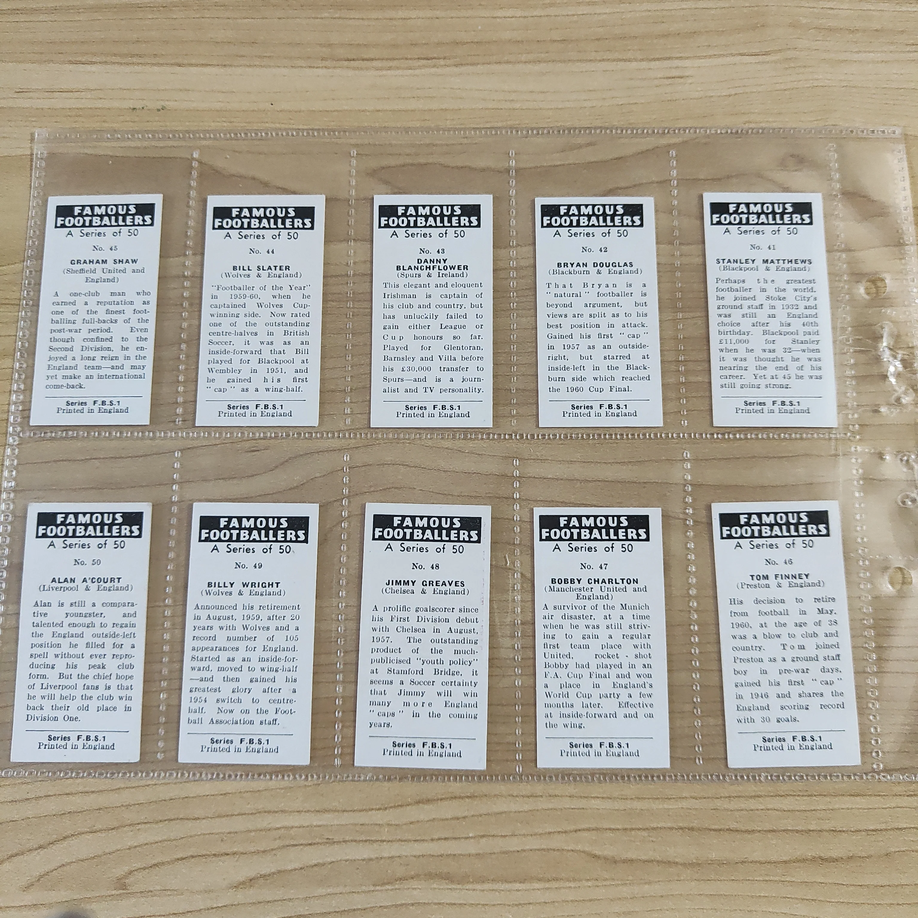 Soccer 1961 Primrose Confectionery Famous Footballers Complete Set of 50 Cigarette Cards - Image 10