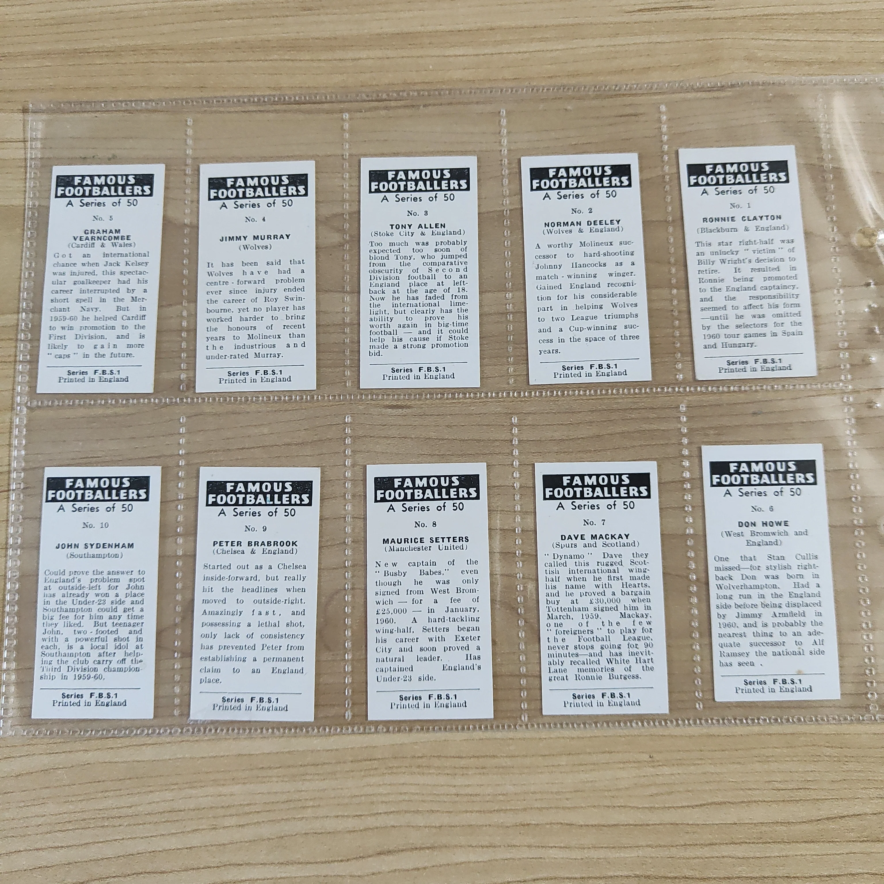 Soccer 1961 Primrose Confectionery Famous Footballers Complete Set of 50 Cigarette Cards - Image 2