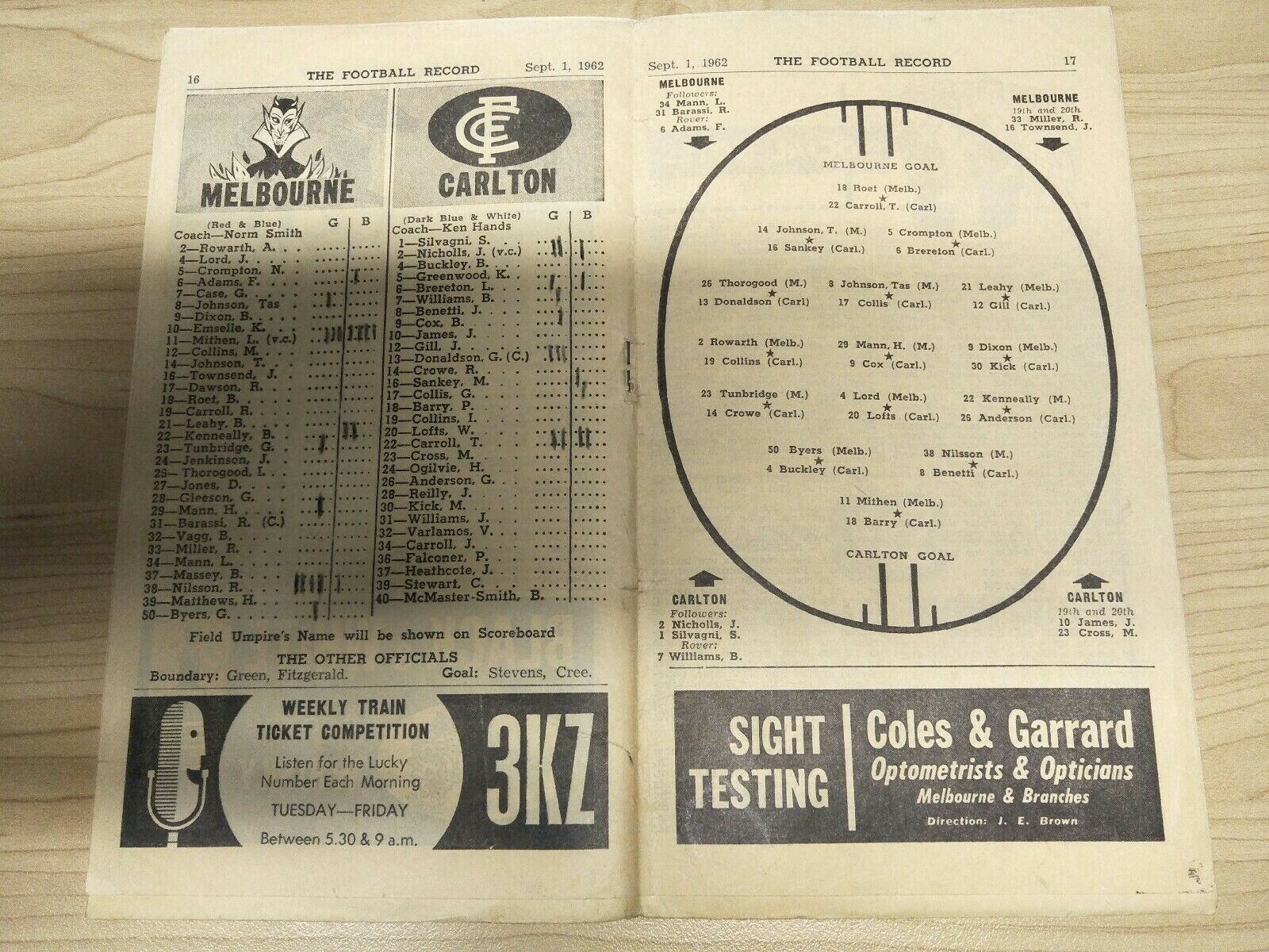 VFL 1962 September 1 Football Record 1st Semi Final Melbourne v Carlton - Image 2