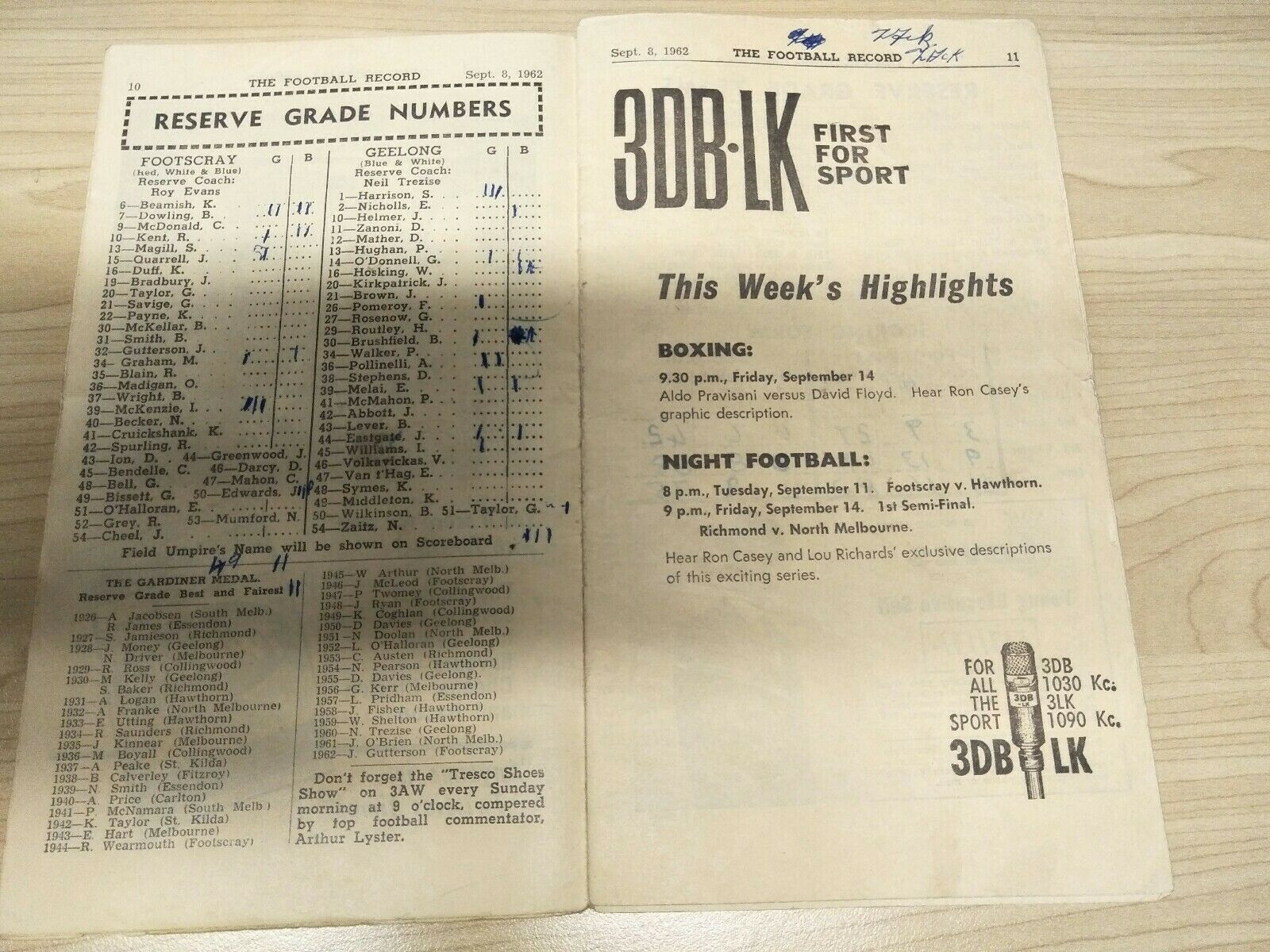 VFL 1962 September 8 Football Record 2nd Semi Final Essendon v Geelong - Image 3
