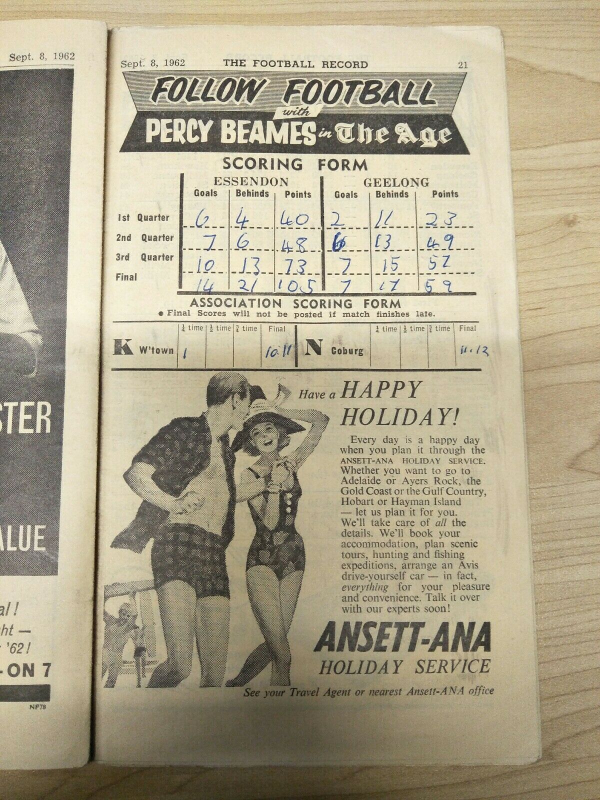 VFL 1962 September 8 Football Record 2nd Semi Final Essendon v Geelong - Image 6