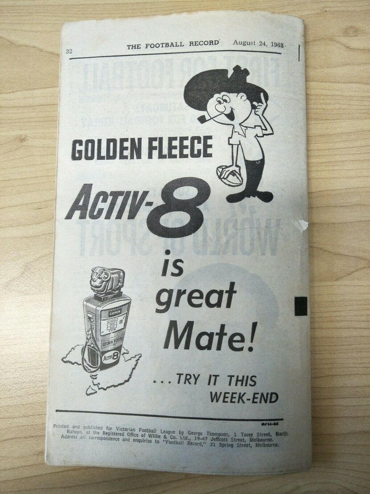VFL 1963 August 24 Football Record Melbourne v Collingwood - Image 3