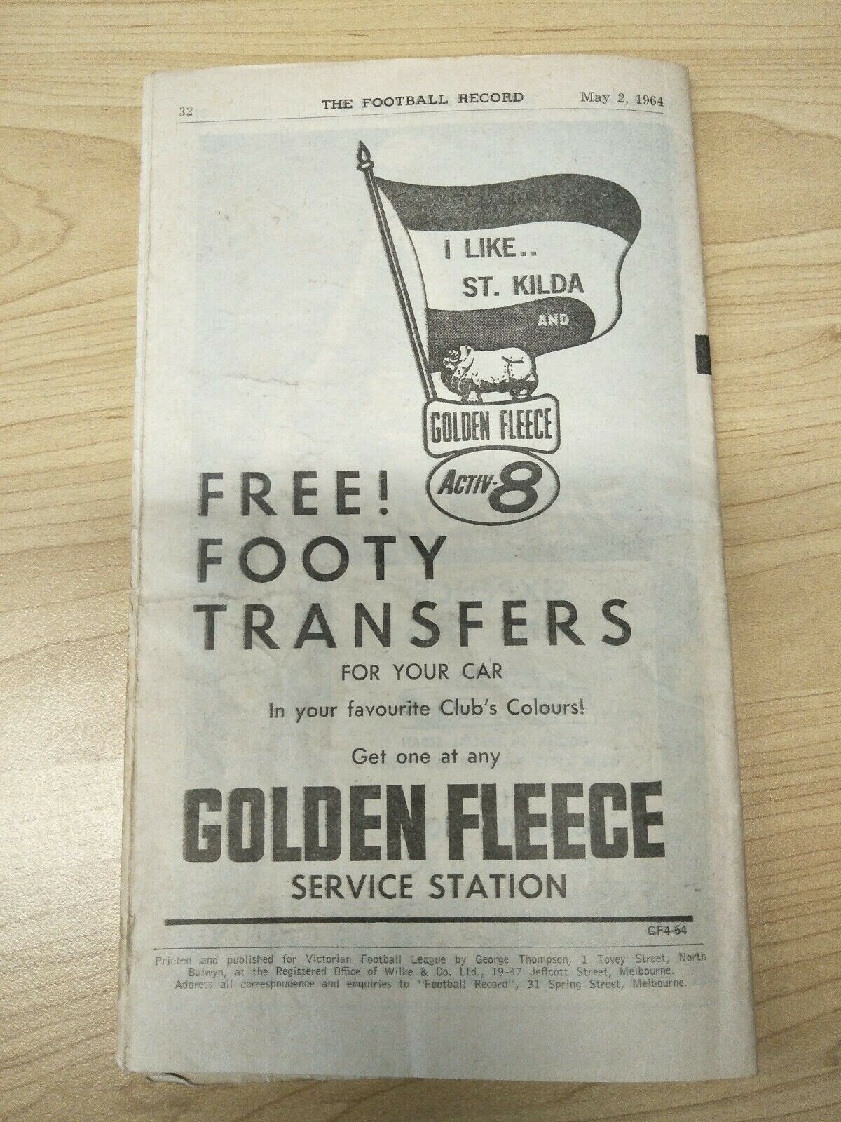 VFL 1964 May 2 Football Record Footscray v Collingwood - Image 4