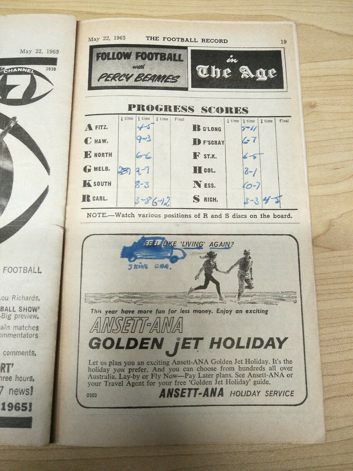 VFL 1965 May 22 Football Record Melbourne v Collingwood - Image 4