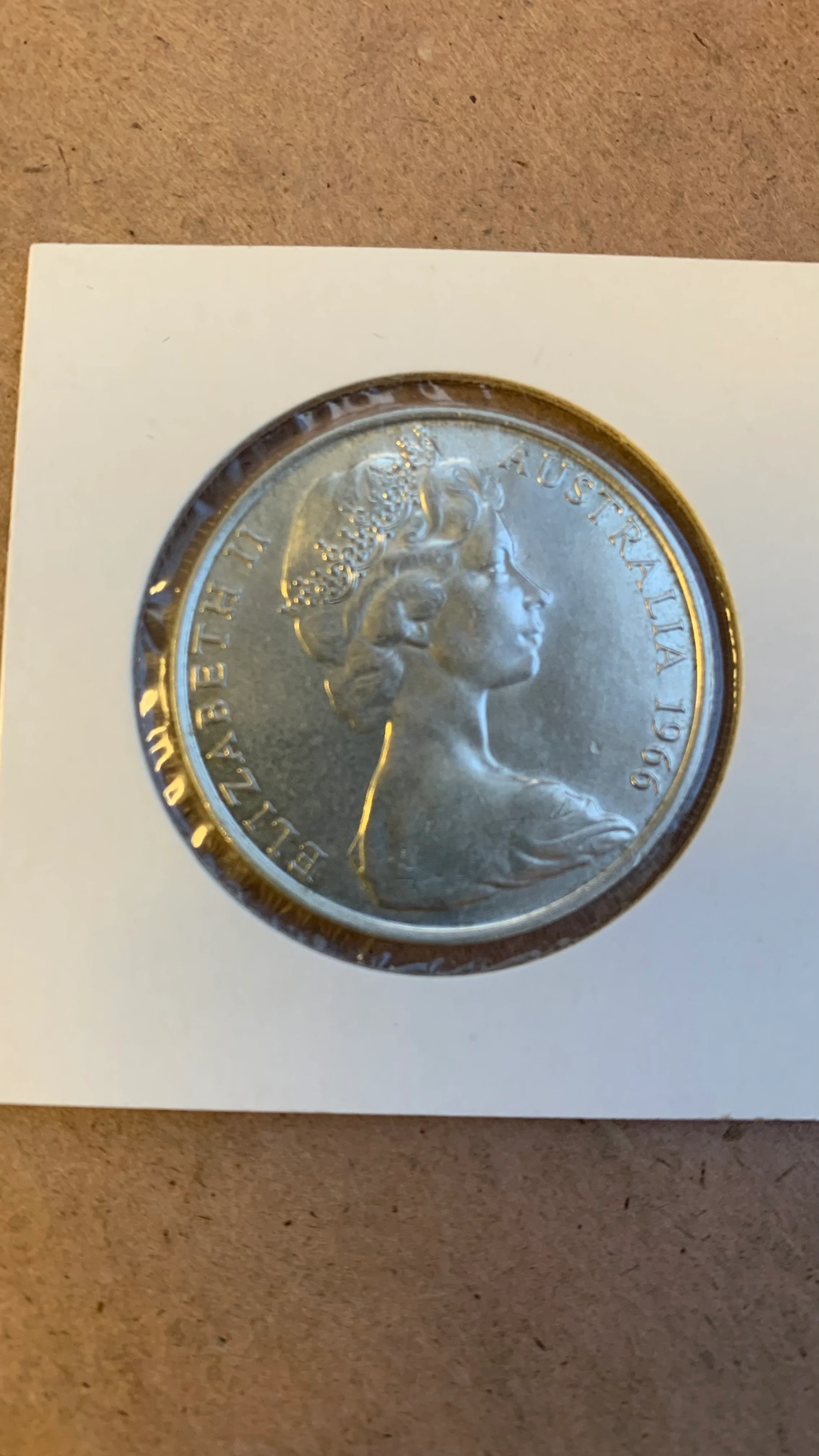 Australia 1966 Fifty Cents 50c Double Bar variety Uncirculated Coin - Image 2