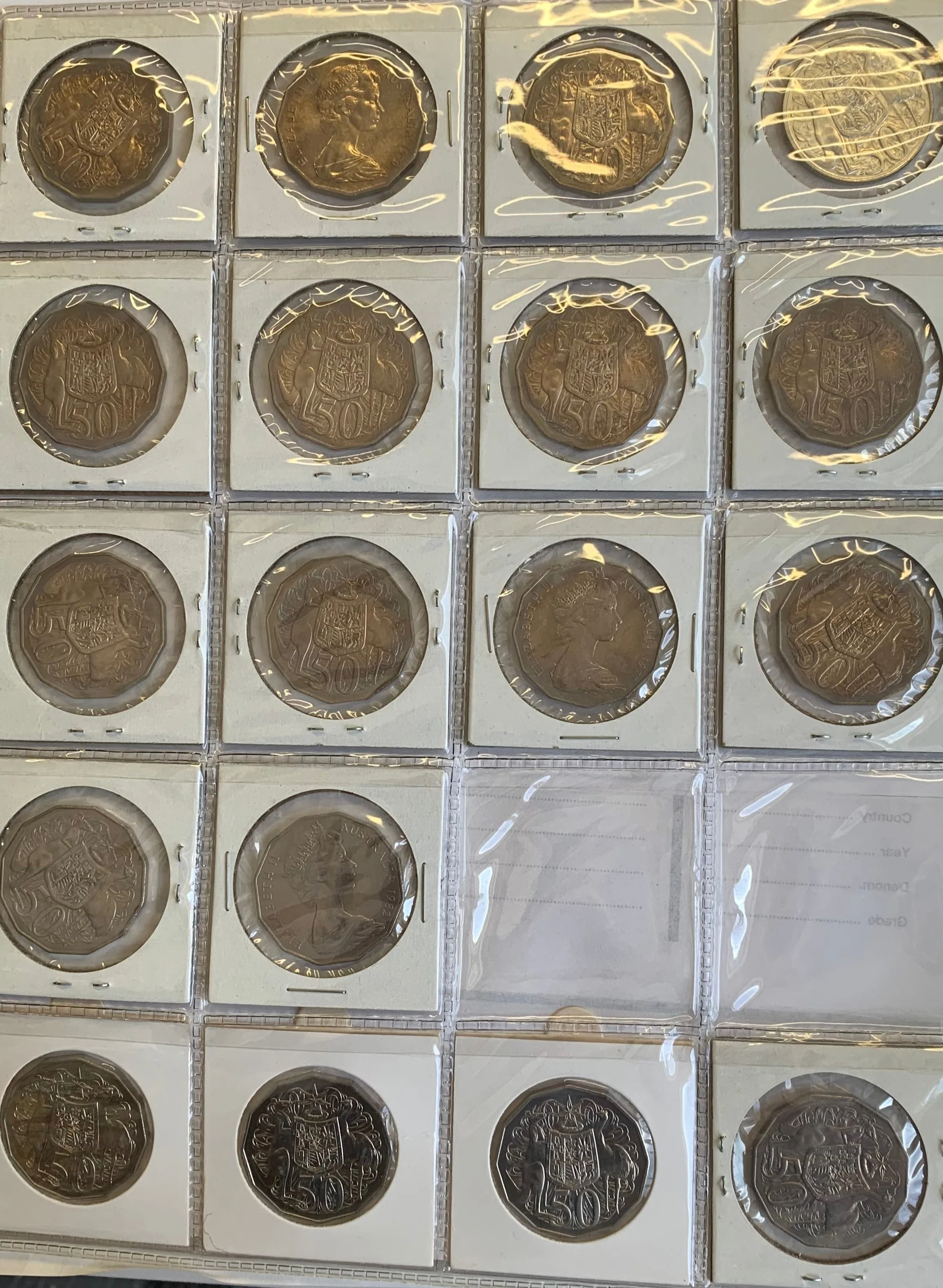 Australia 1966 - 2001 Royal Australian Mint Fifty Cents 50c Uncirculated Coin Collection - Image 2