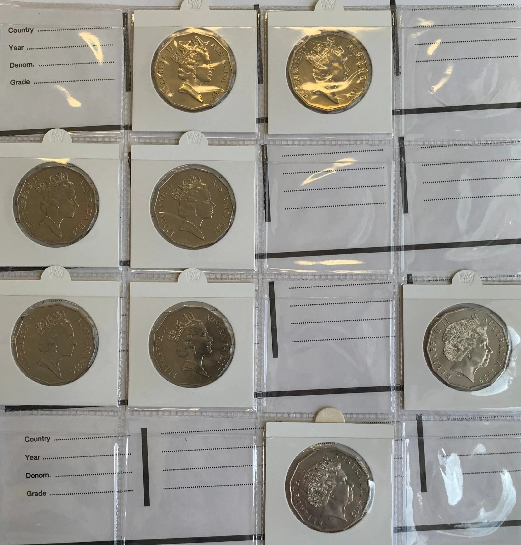 Australia 1966 - 2001 Royal Australian Mint Fifty Cents 50c Uncirculated Coin Collection - Image 3