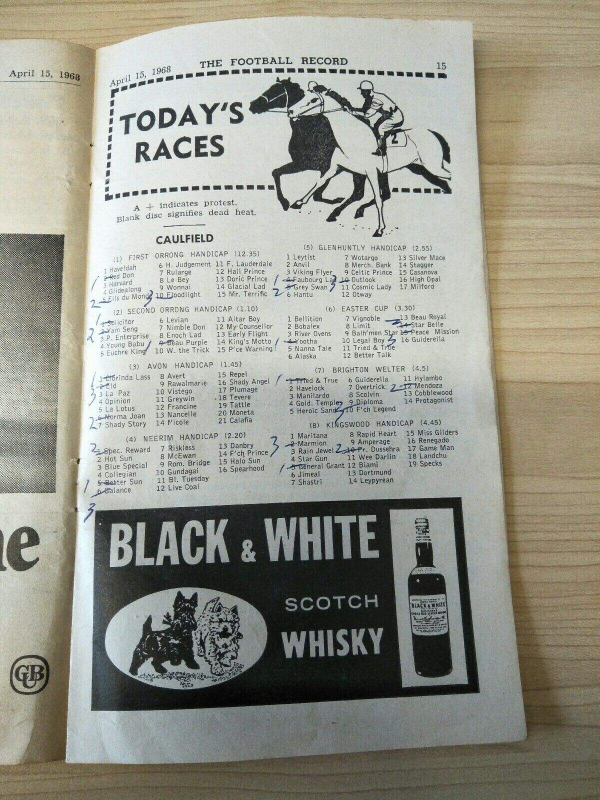 VFL 1968 April 15 Football Record Collingwood v Richmond - Image 4