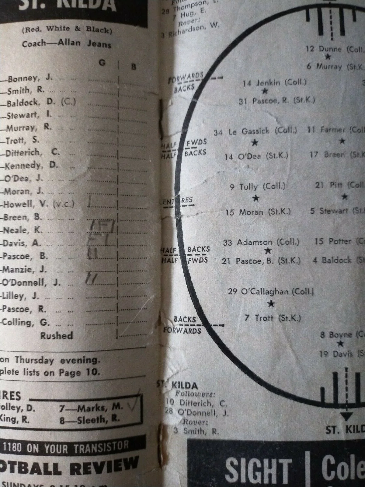 VFL 1968 April 27 Football Record Collingwood v St Kilda - Image 3