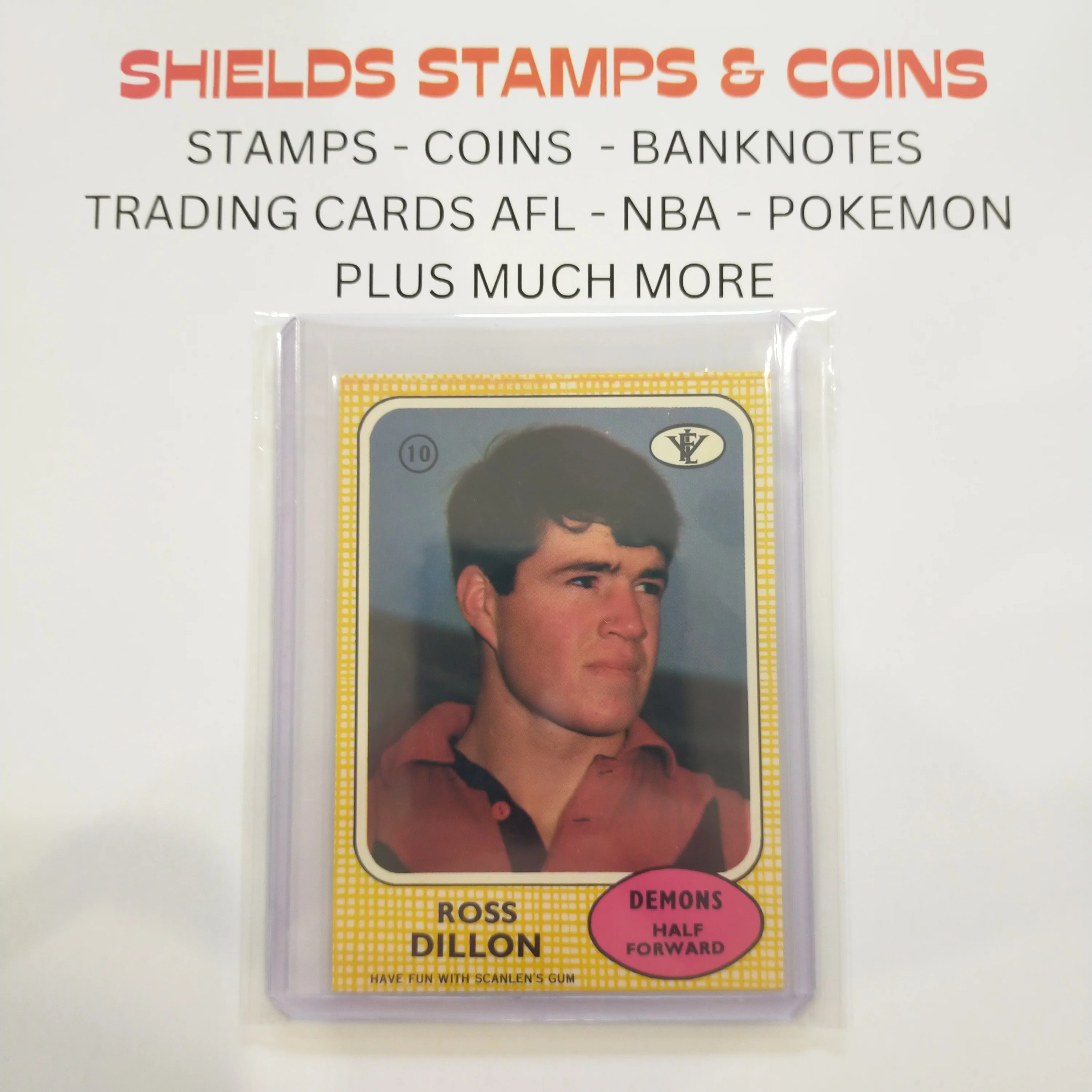 1972 VFL Scanlens Football Card Ross Dillon Melbourne