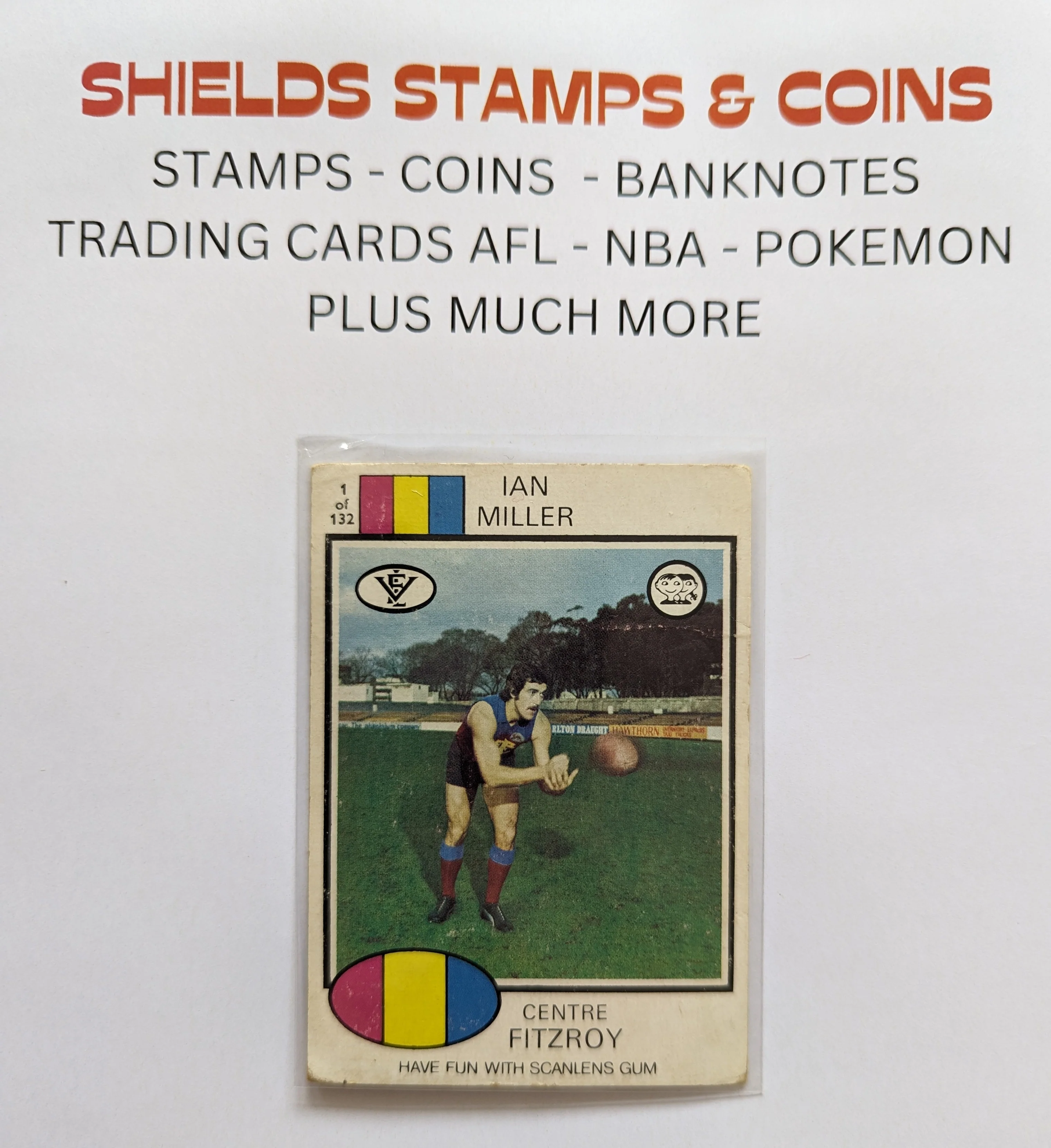1975 VFL Football Scanlens Card 1 Ian Miller Fitzroy