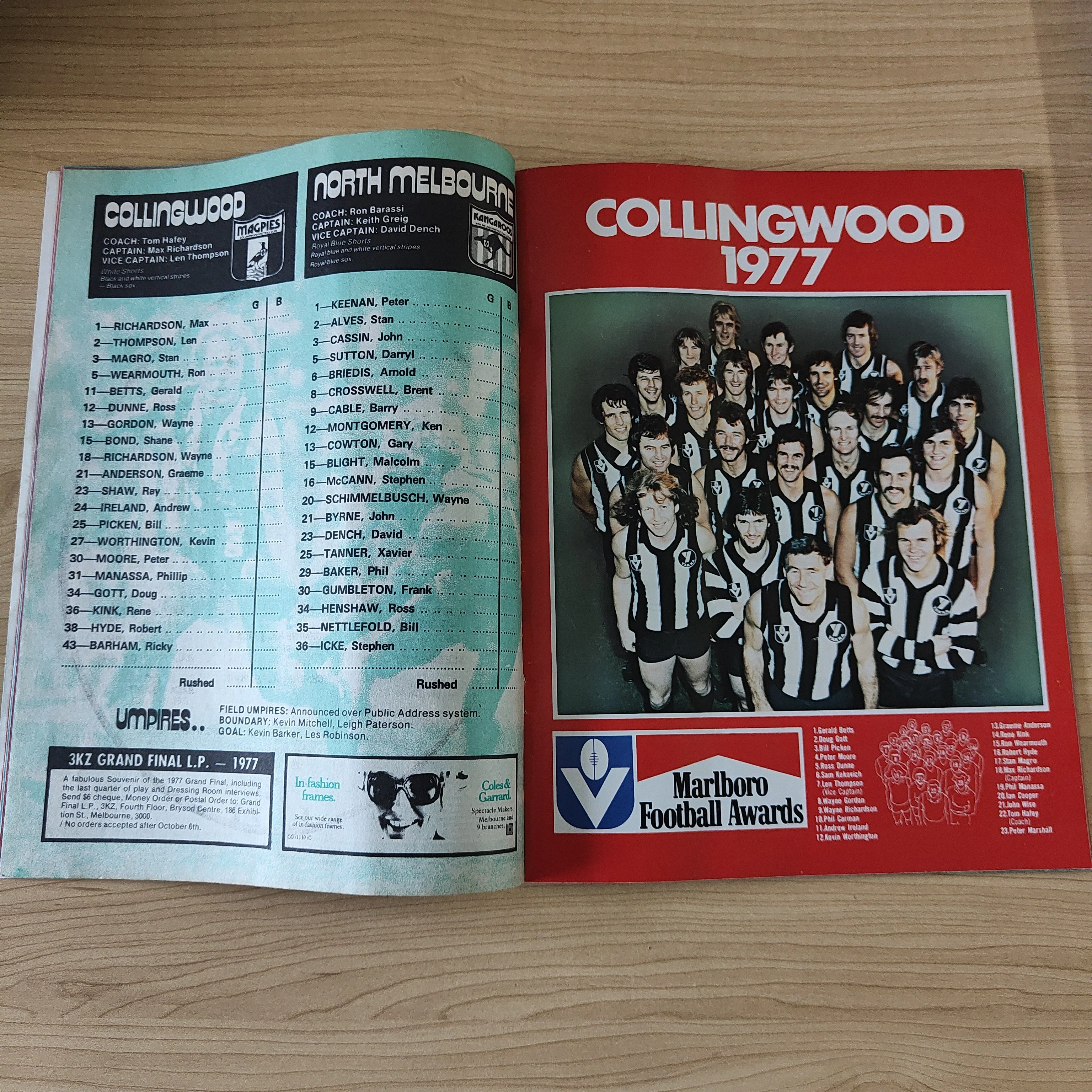VFL 1977 Grand Final Collingwood v North Melbourne Football Record - Image 3