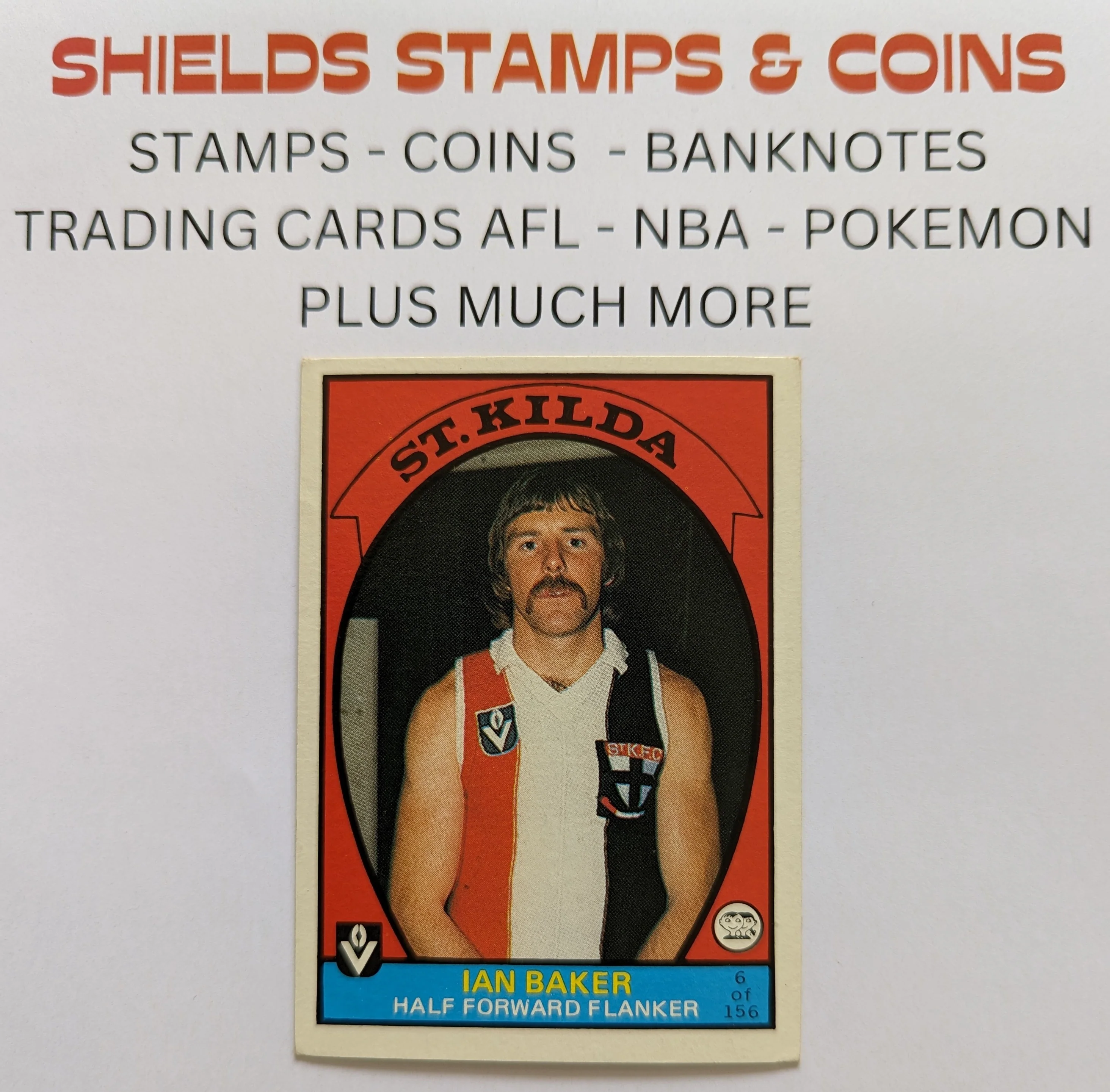 1978 VFL Football Scanlens Card 6 Ian Baker St Kilda