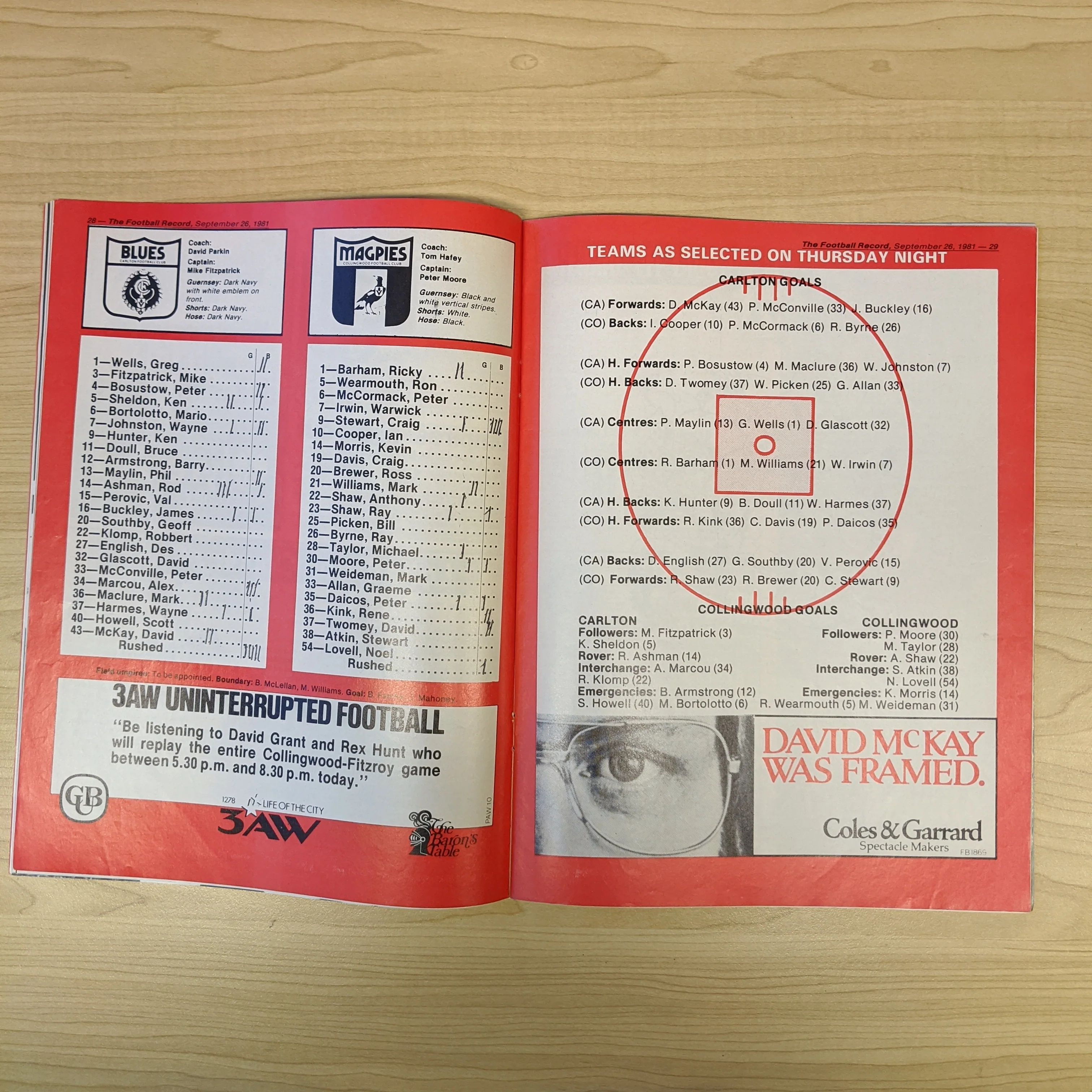 VFL 1981 Grand Final Carlton v Collingwood Football Record - Image 2