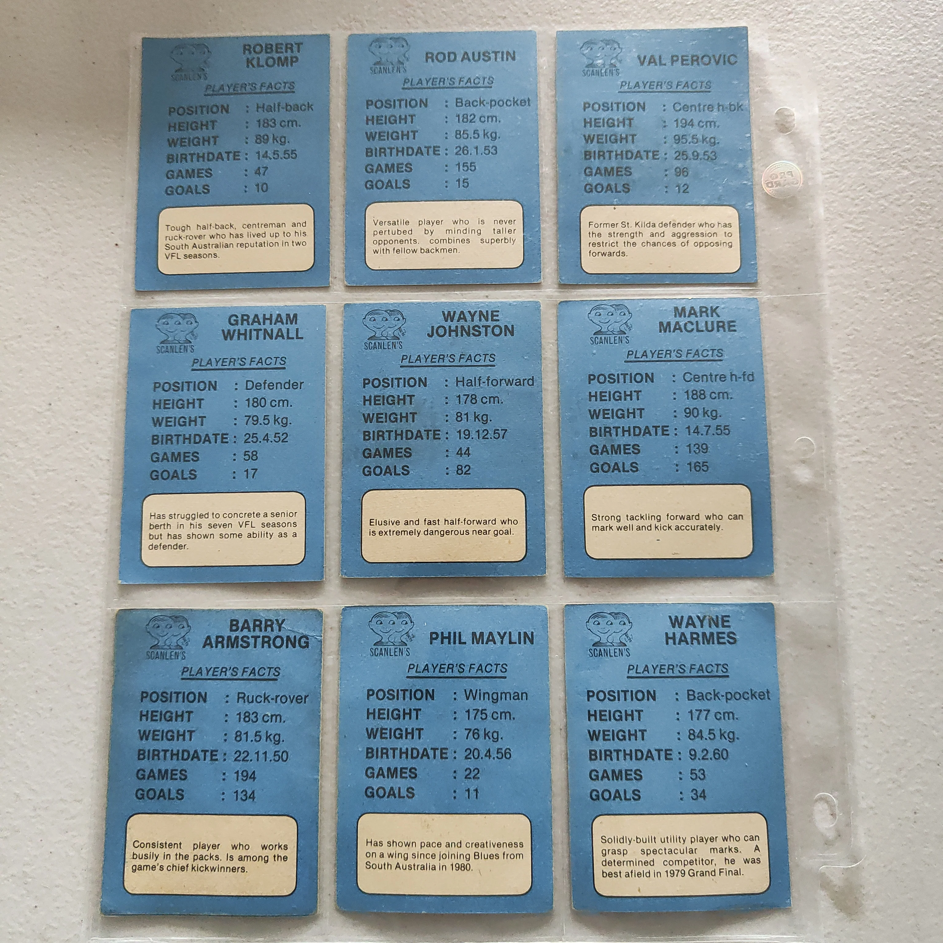 1981 Scanlens VFL Carlton Blues Team Set of 14 Cards - Image 2