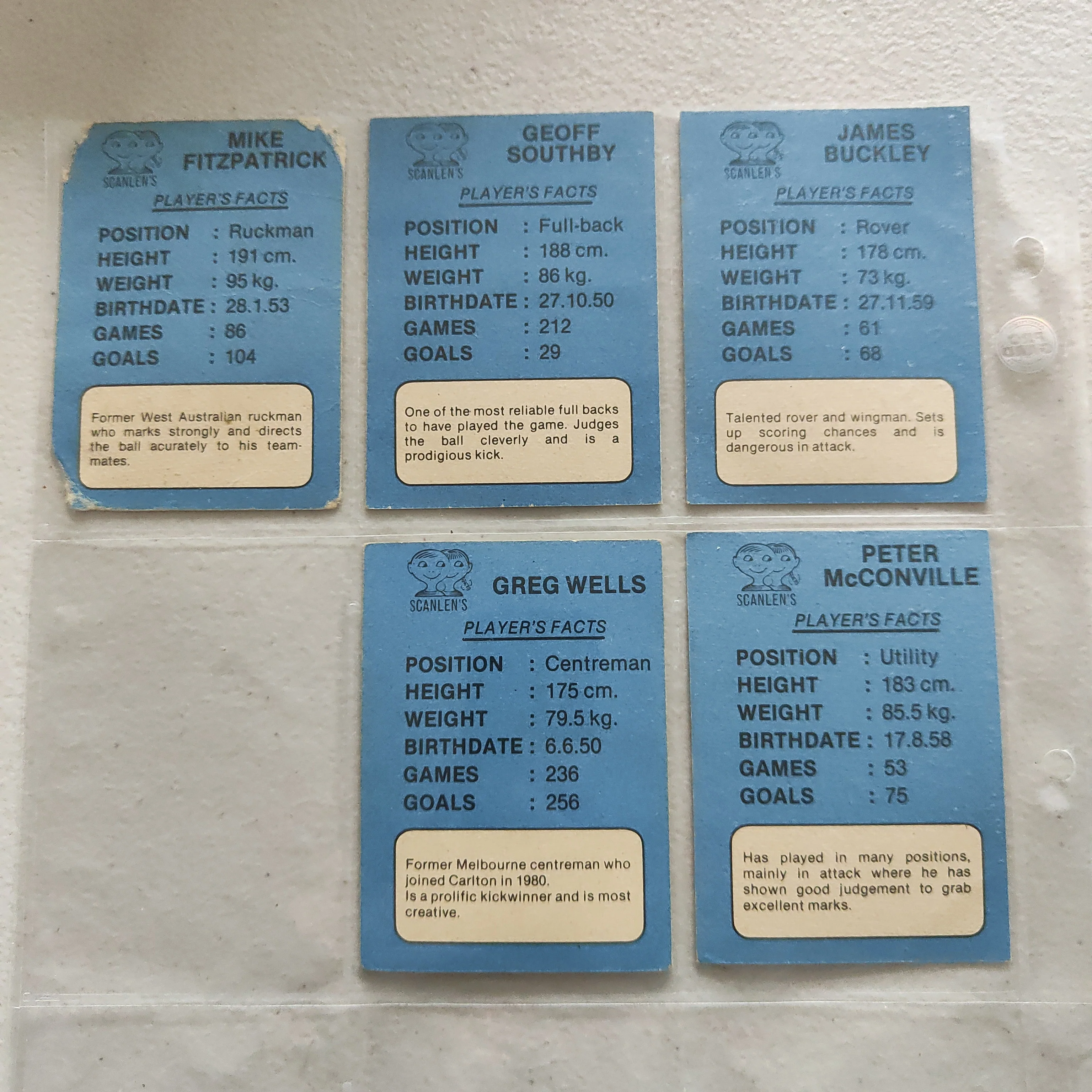1981 Scanlens VFL Carlton Blues Team Set of 14 Cards - Image 4