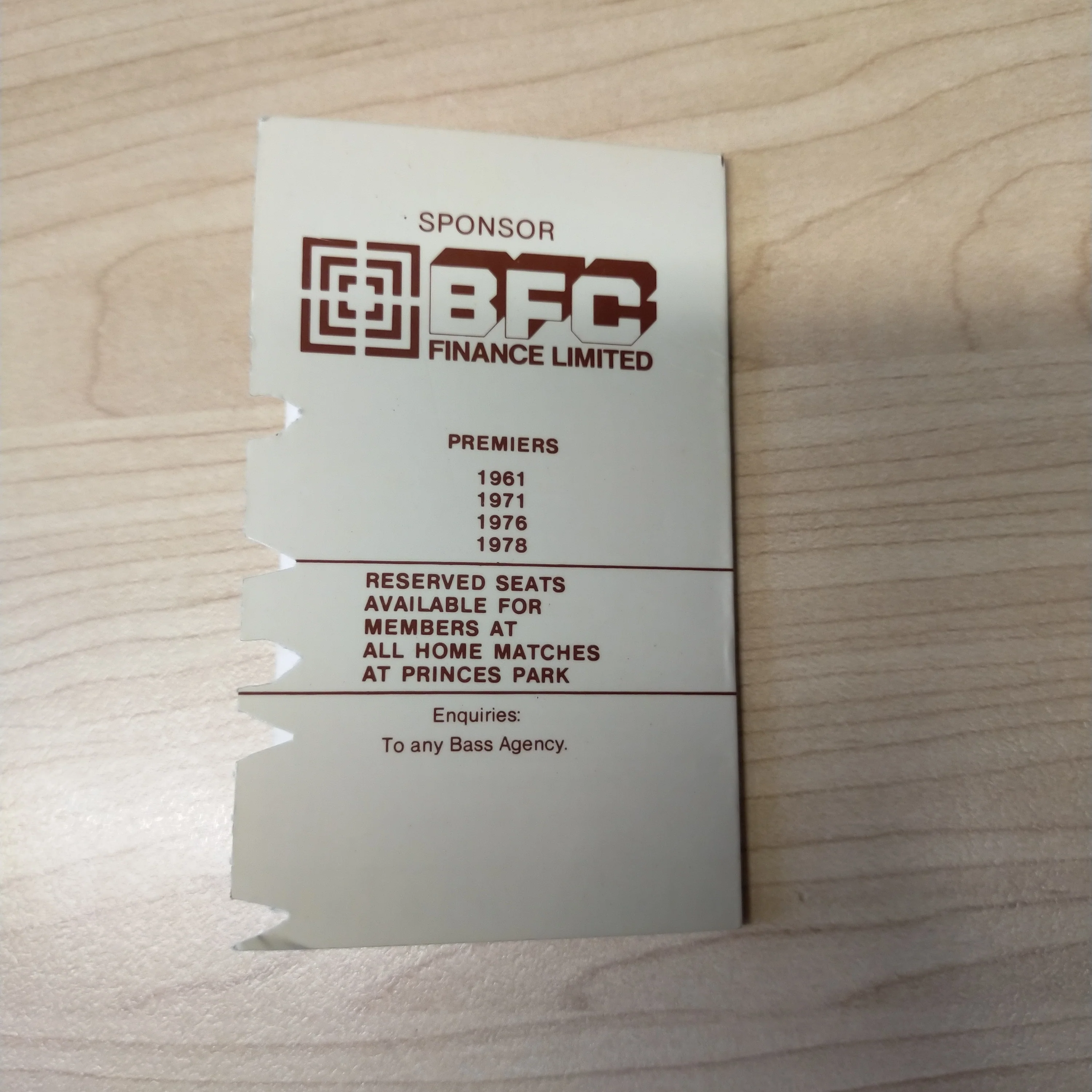 VFL 1982 Hawthorn Football Club Membership Season Ticket - Image 3