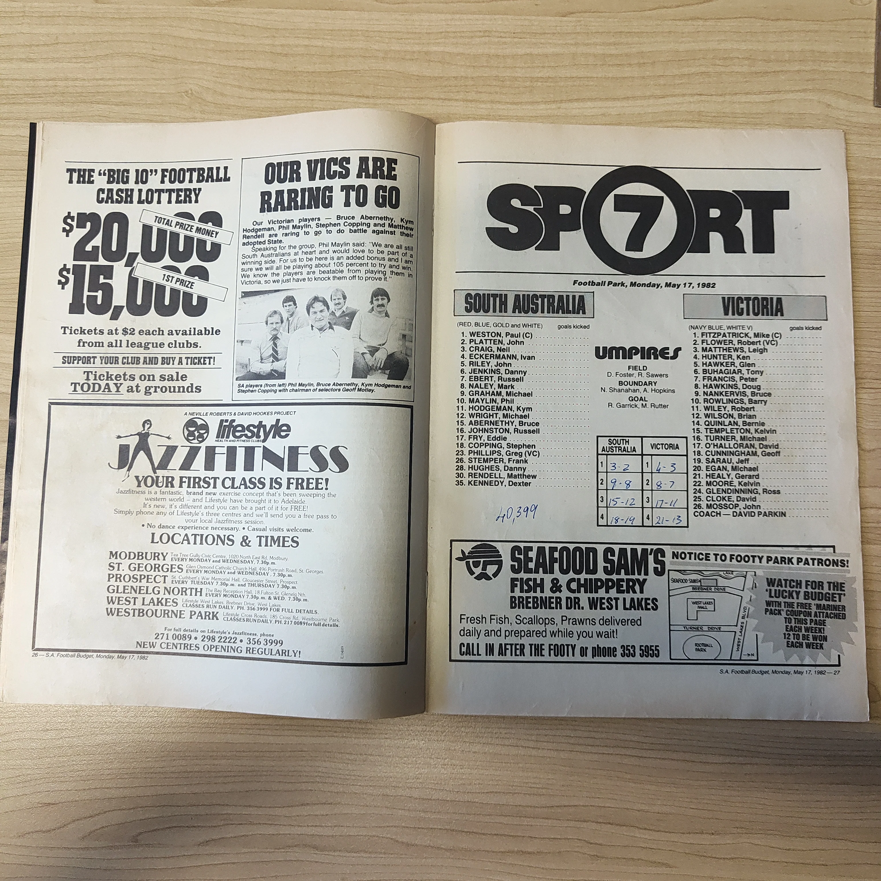 1982 May 17 South Australian Football Budget South Australia v Victoria State of Origin Match - Image 2