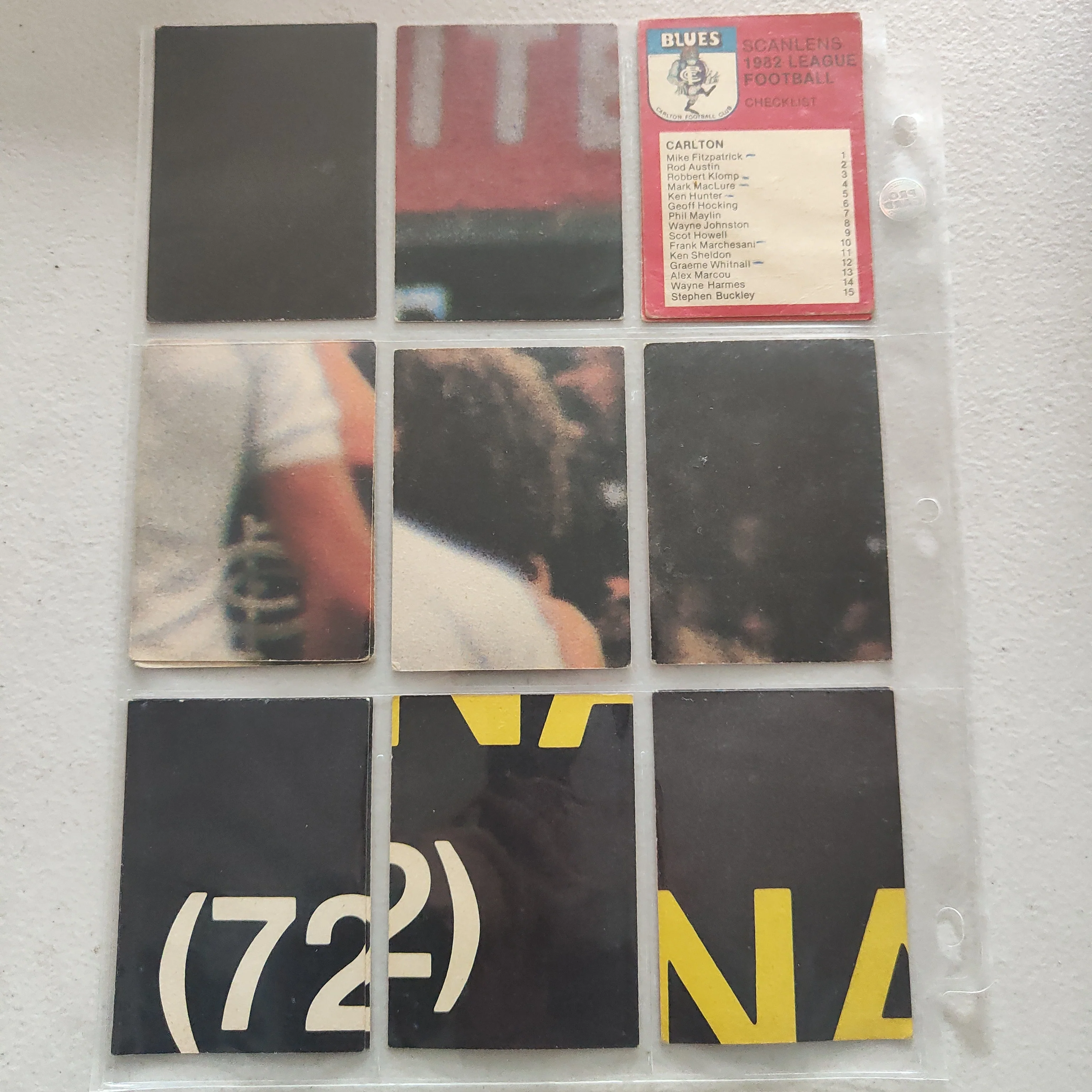 1982 Scanlens VFL Carlton Blues Team Set of 15 Cards - Image 2
