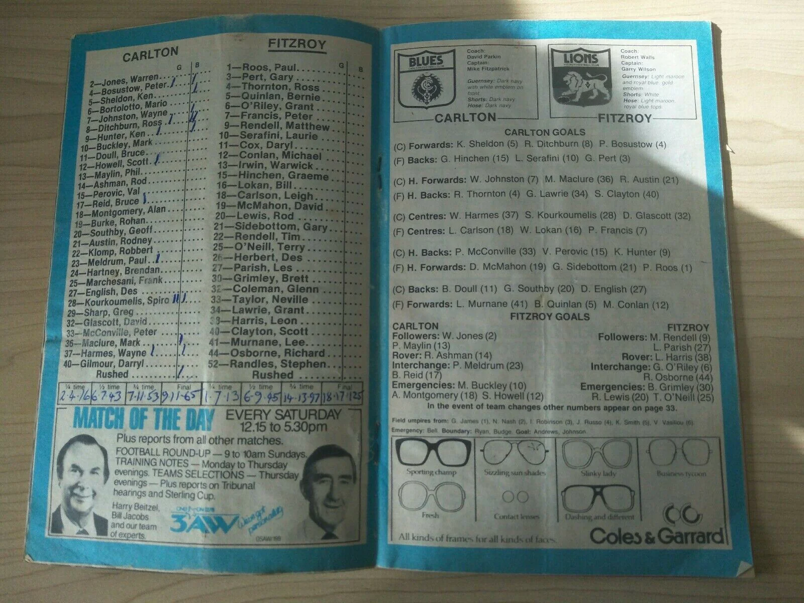 VFL 1983 April 23-25 Football Record Carlton v Fitzroy - Image 2