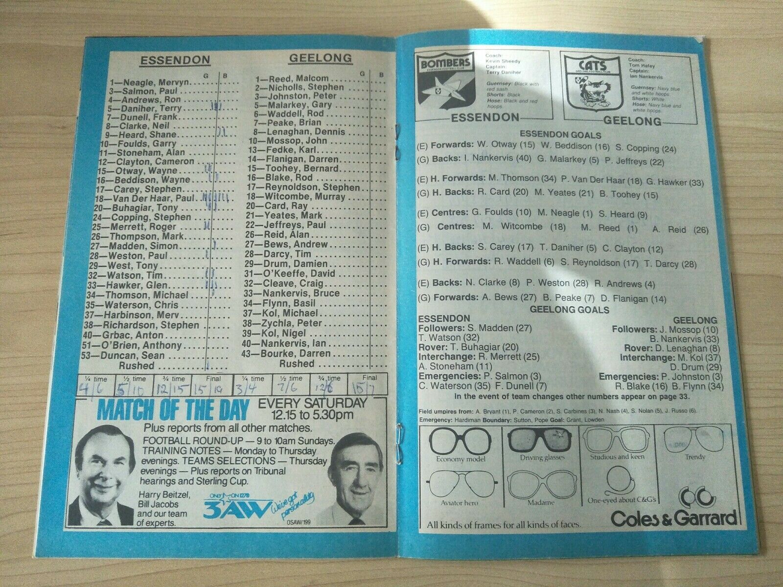 VFL1983 May 28 Football Record Essendon v Geelong - Image 2