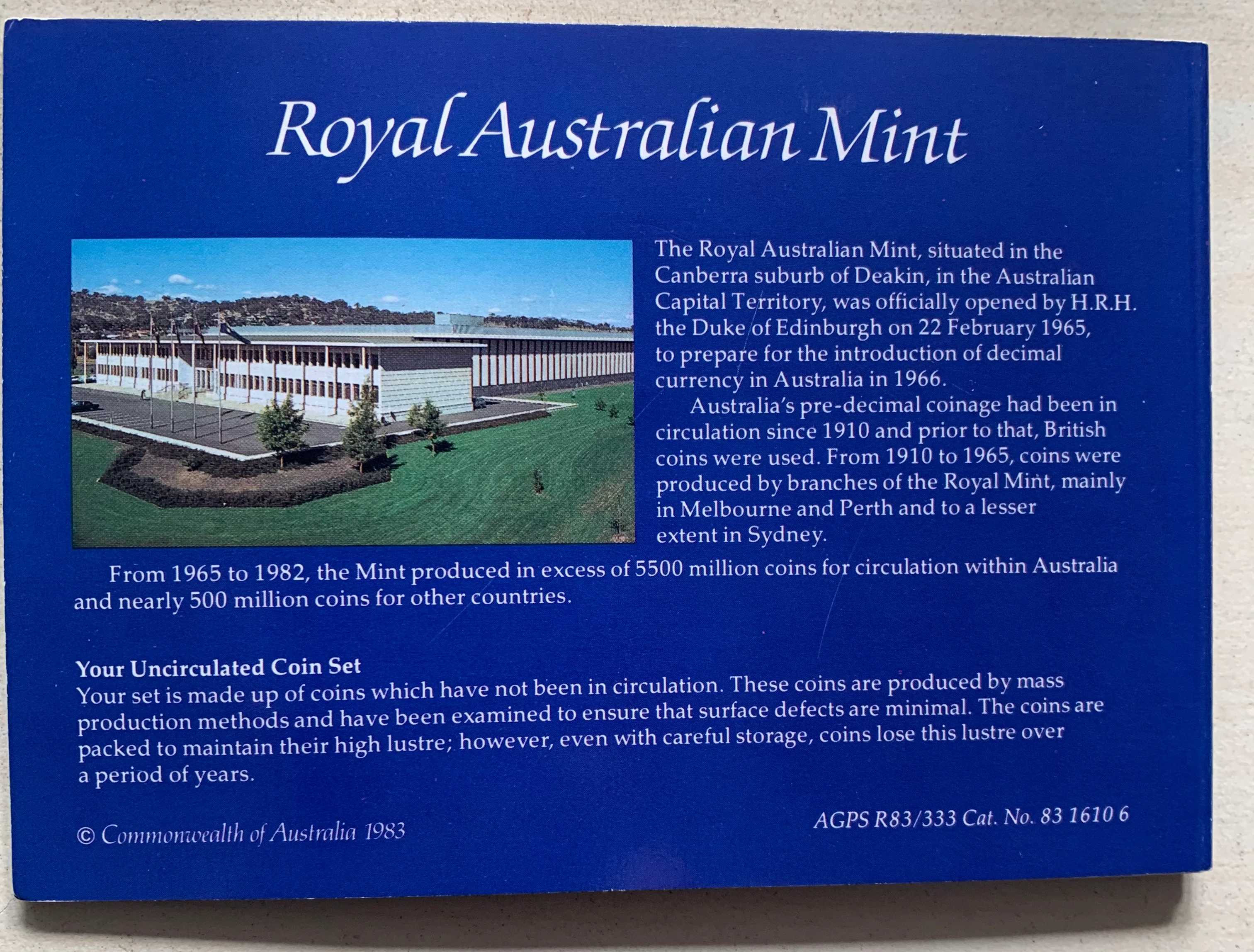 Australia 1984 Royal Australian Mint uncirculated Coin Set without the normal yellow plastic. Very scarce this fine - Image 4