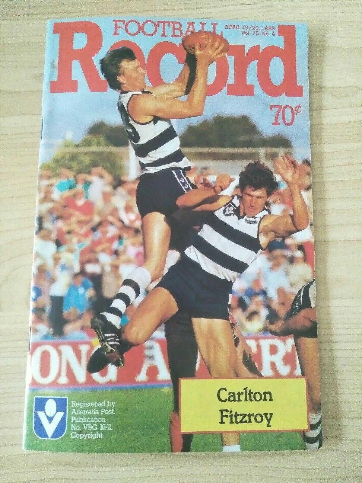 VFL 1986 April 19-20 Football Record Carlton v Fitzroy