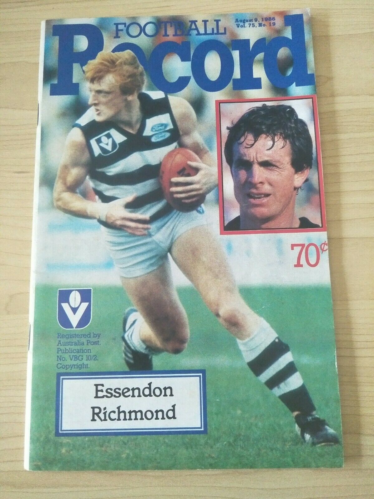 VFL 1986 August 9 Football Record Essendon v Richmond