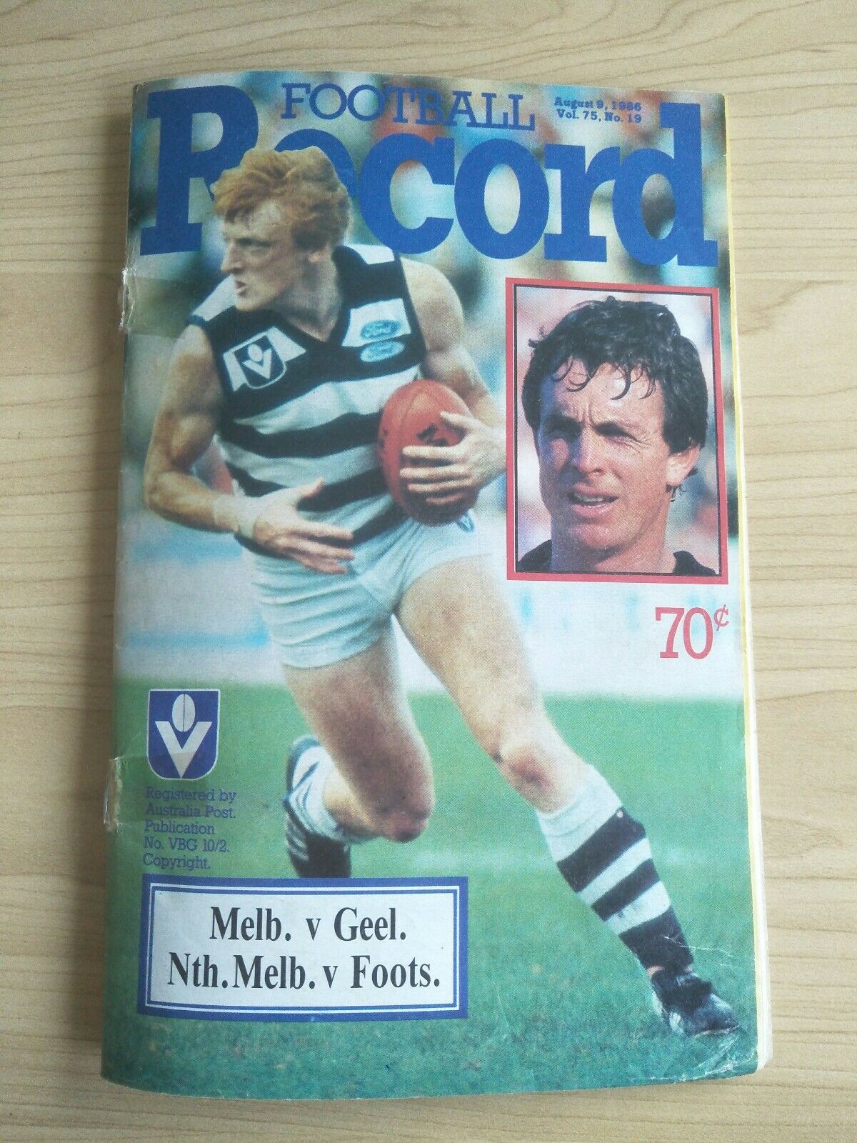 VFL 1986 Football Record Melbourne v Geelong, North Melbourne v Footscray