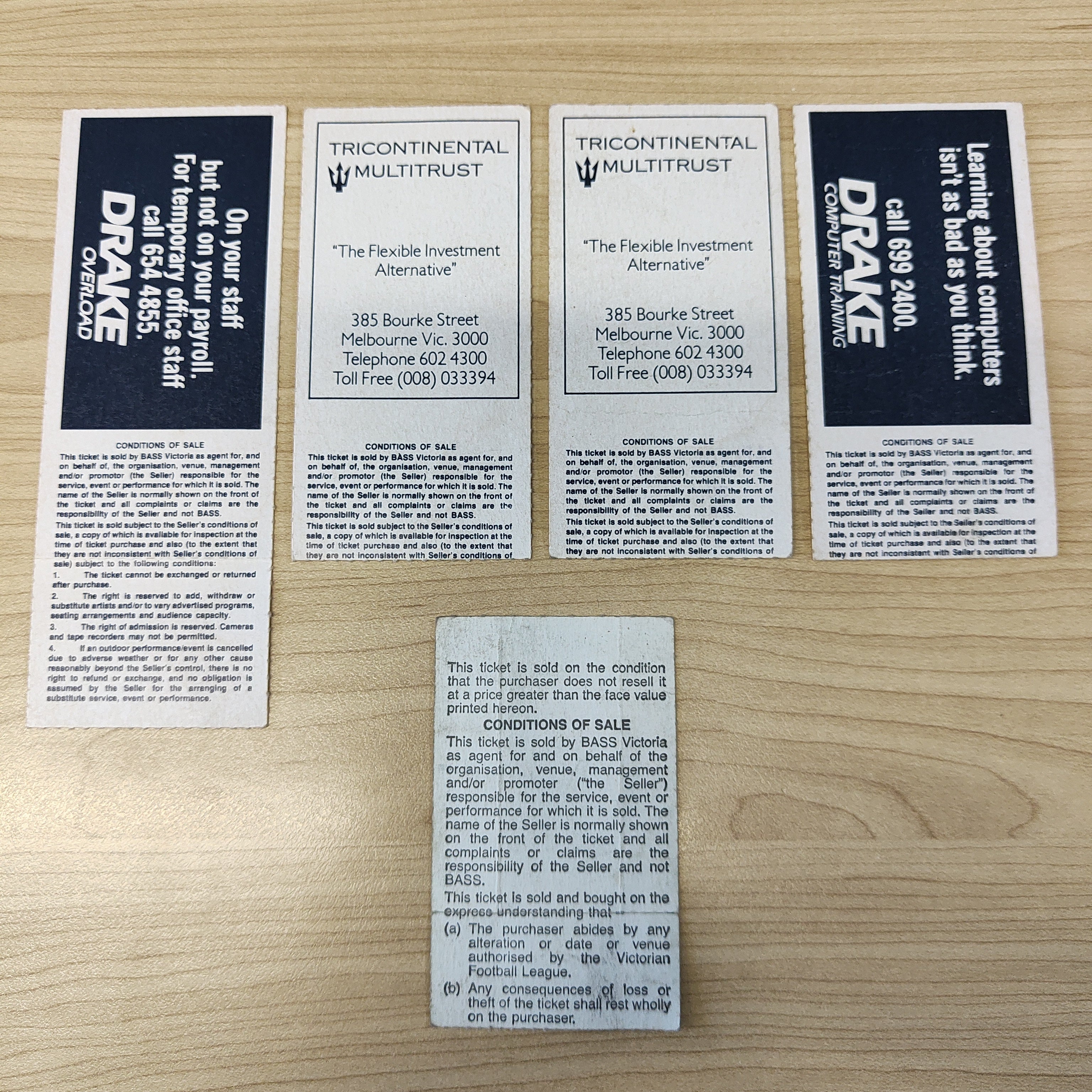 VFL 1987 Carlton Football Club Tickets Including Grand Final Ticket Premiership Year - Image 2