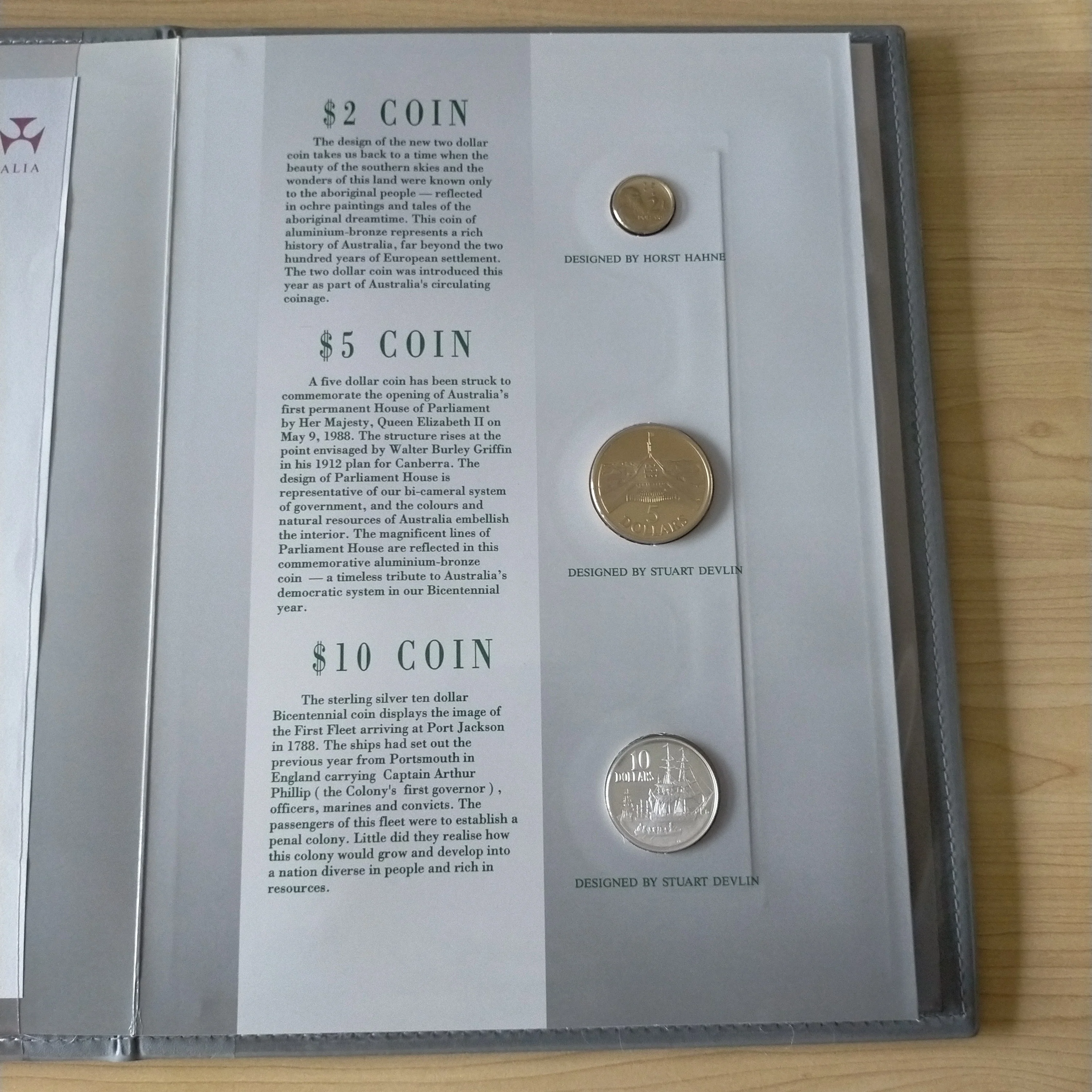 Australia 1988 Royal Australian Mint Bicentennial Coin and Note Collection in Folder and Cover - Image 4