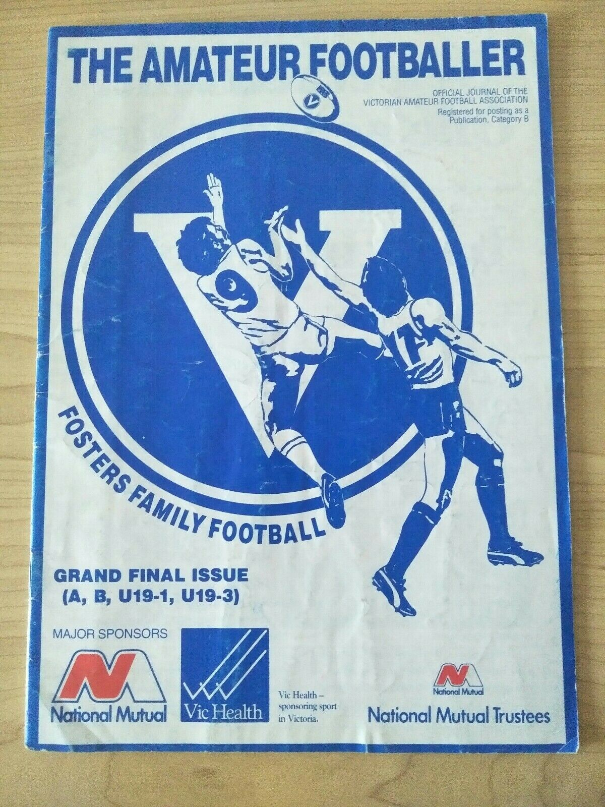 Football 1989 The Amateur League Victoria "A Section" Grand Final, Collegians v Ormond Football program