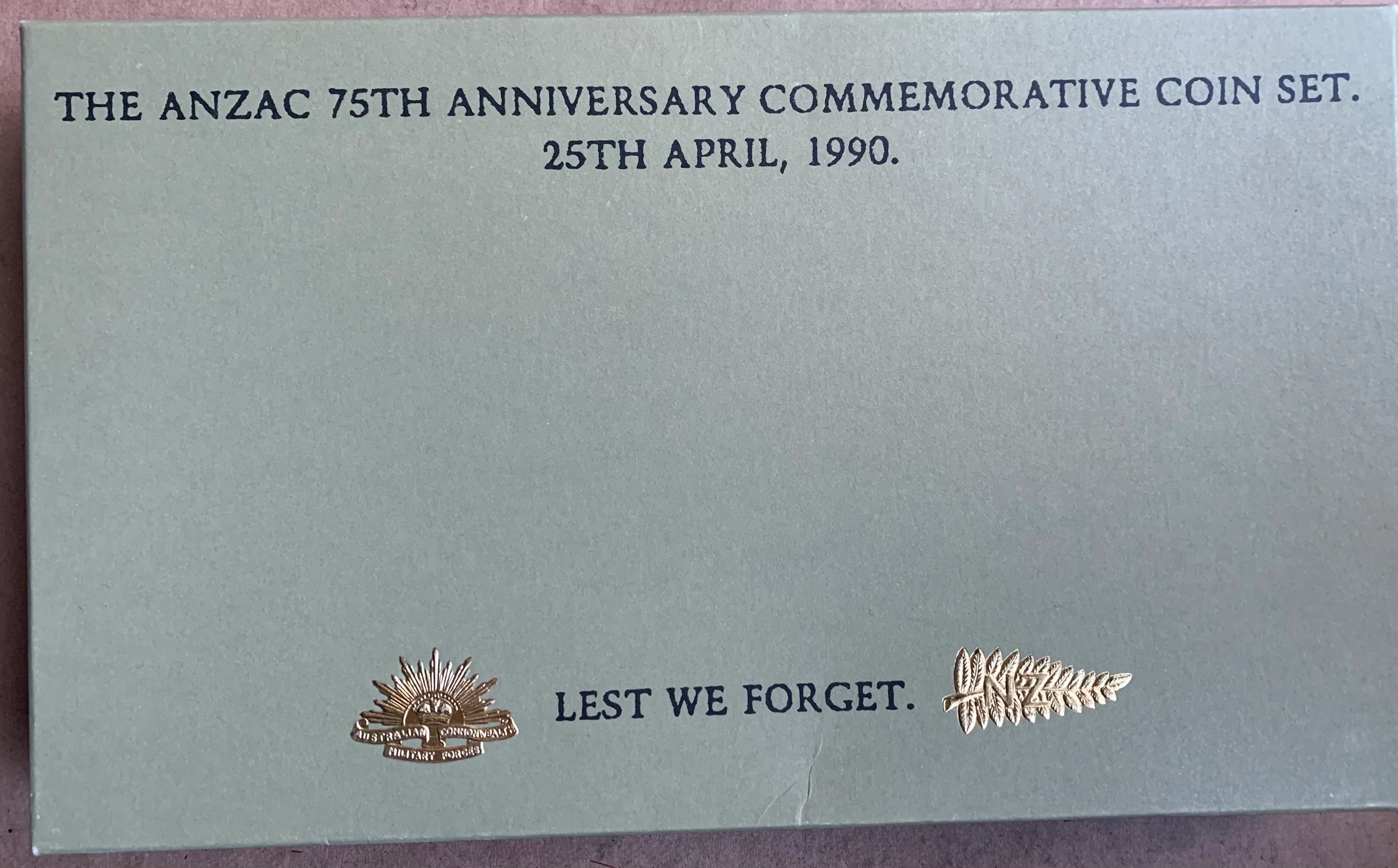 Australia 1990 RAM 75th Anniversary ANZAC $5 Commemorative Coin Set - Image 3