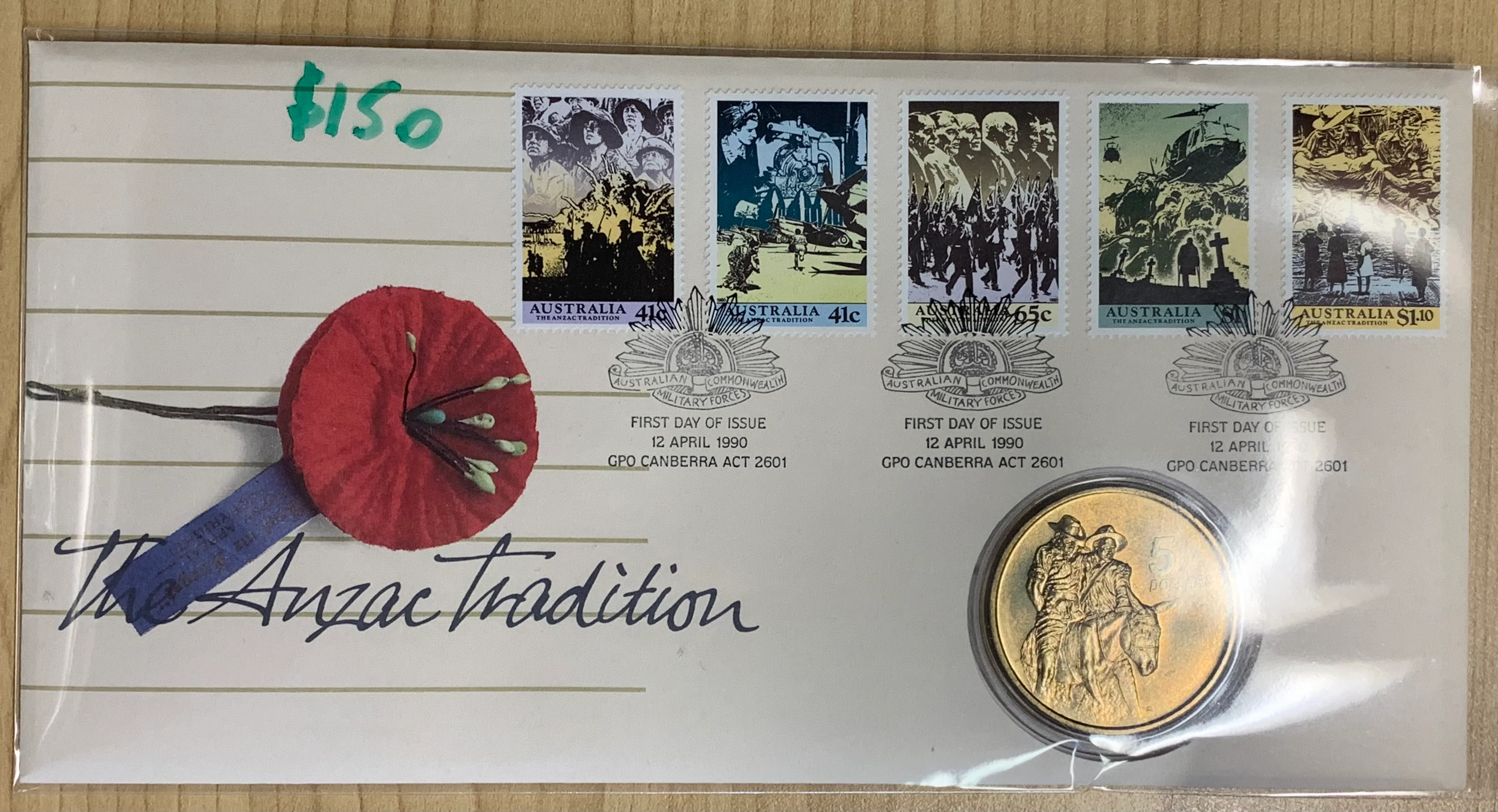 Australia 1990 $5 ANZAC Tradition coin PNC