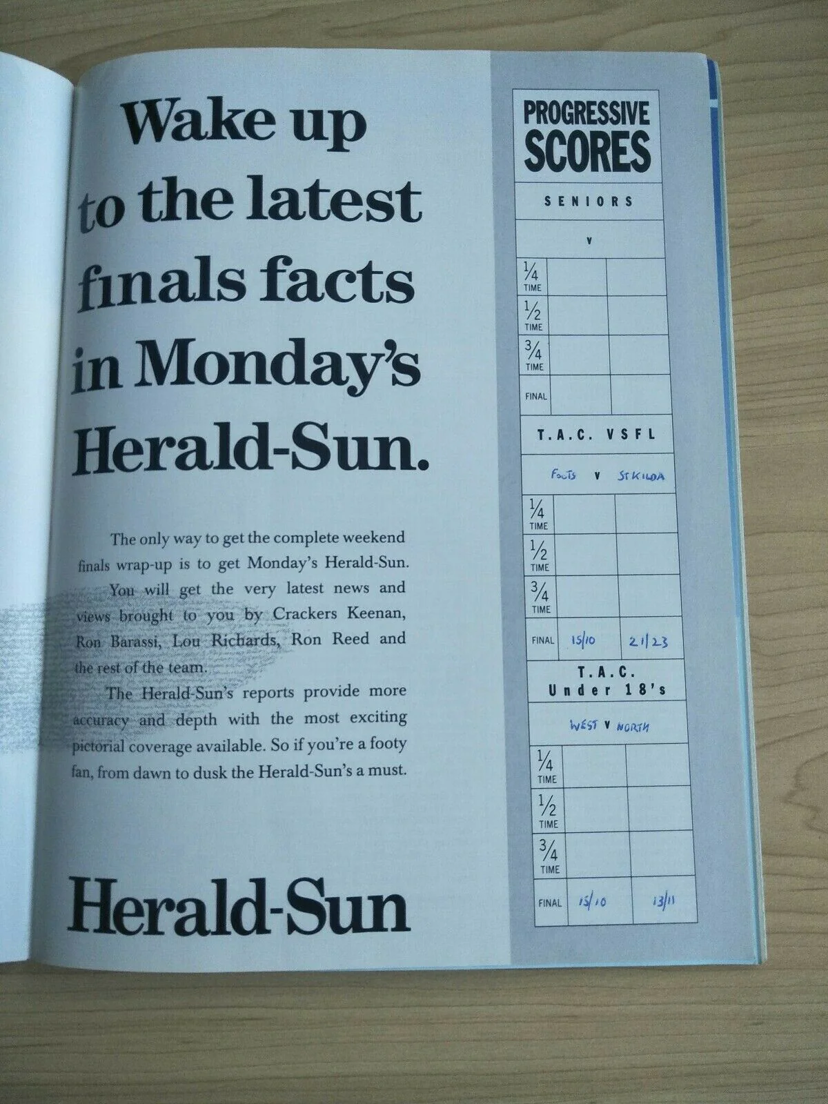AFL 1992 Qualifying Final Football Record Geelong v Footscray - Image 4