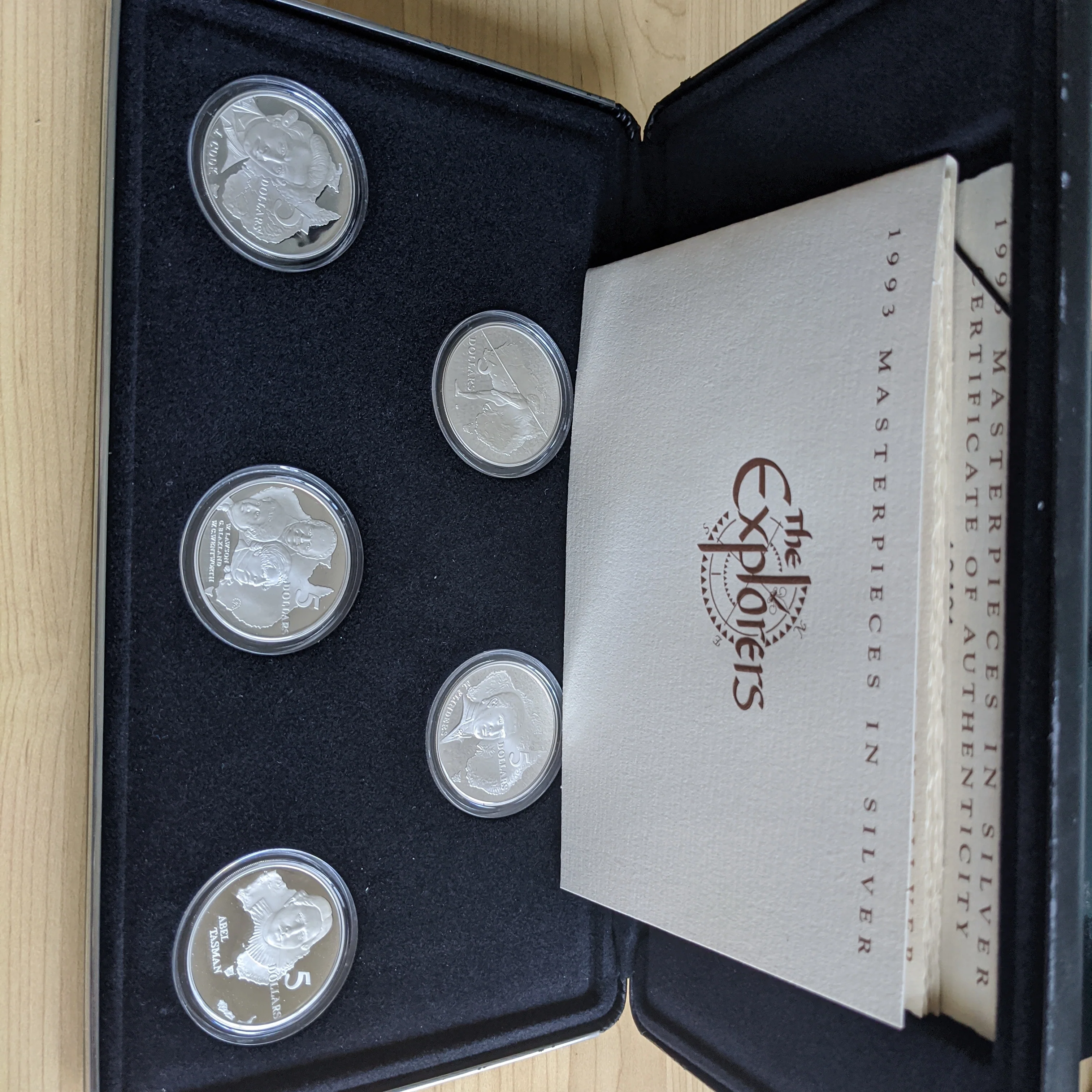 Australia 1993 Royal Australian Mint Masterpieces In Silver The Explorers Coin Set. - Image 2