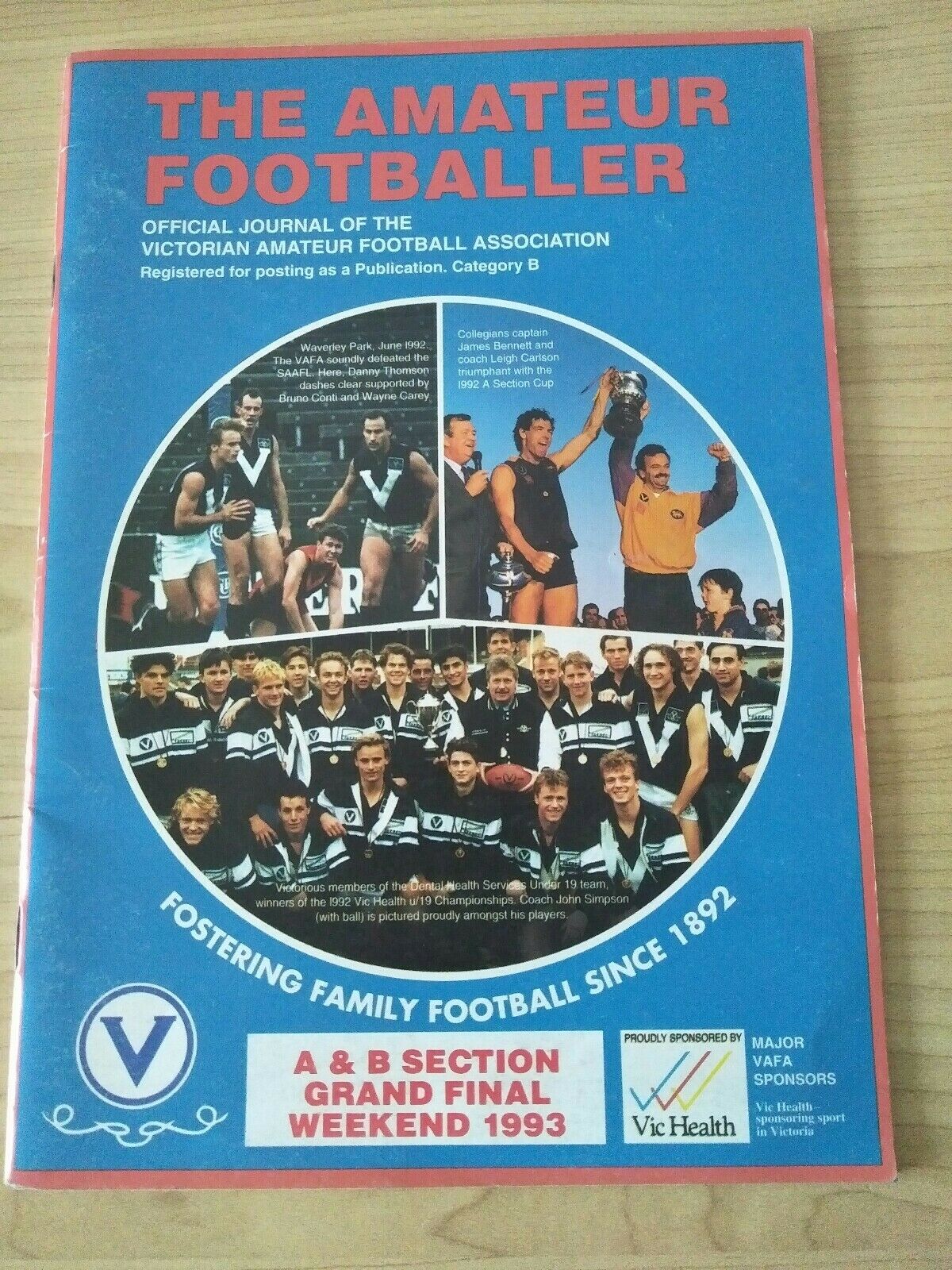 Football 1993 The Amateur Footballer Fosters Family Football Grand Final Football Record