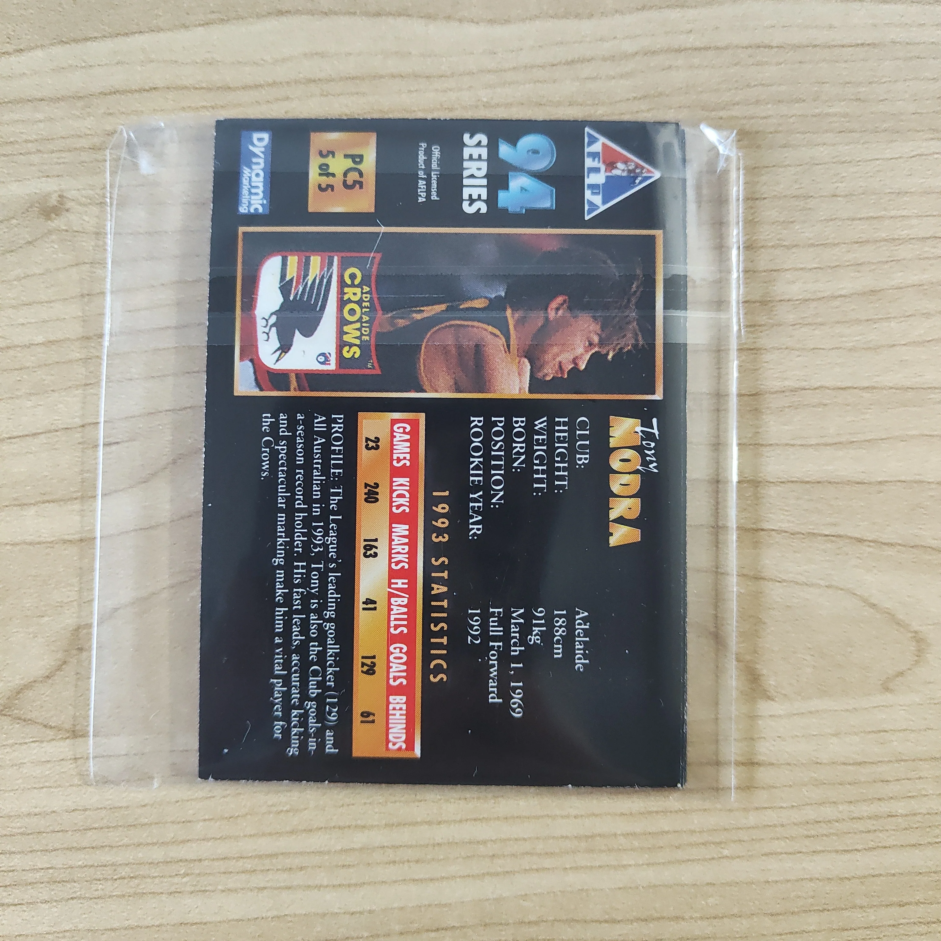 1994 AFLPA Players Choice Collectors Edition Card Set of 5 Cards - Image 2