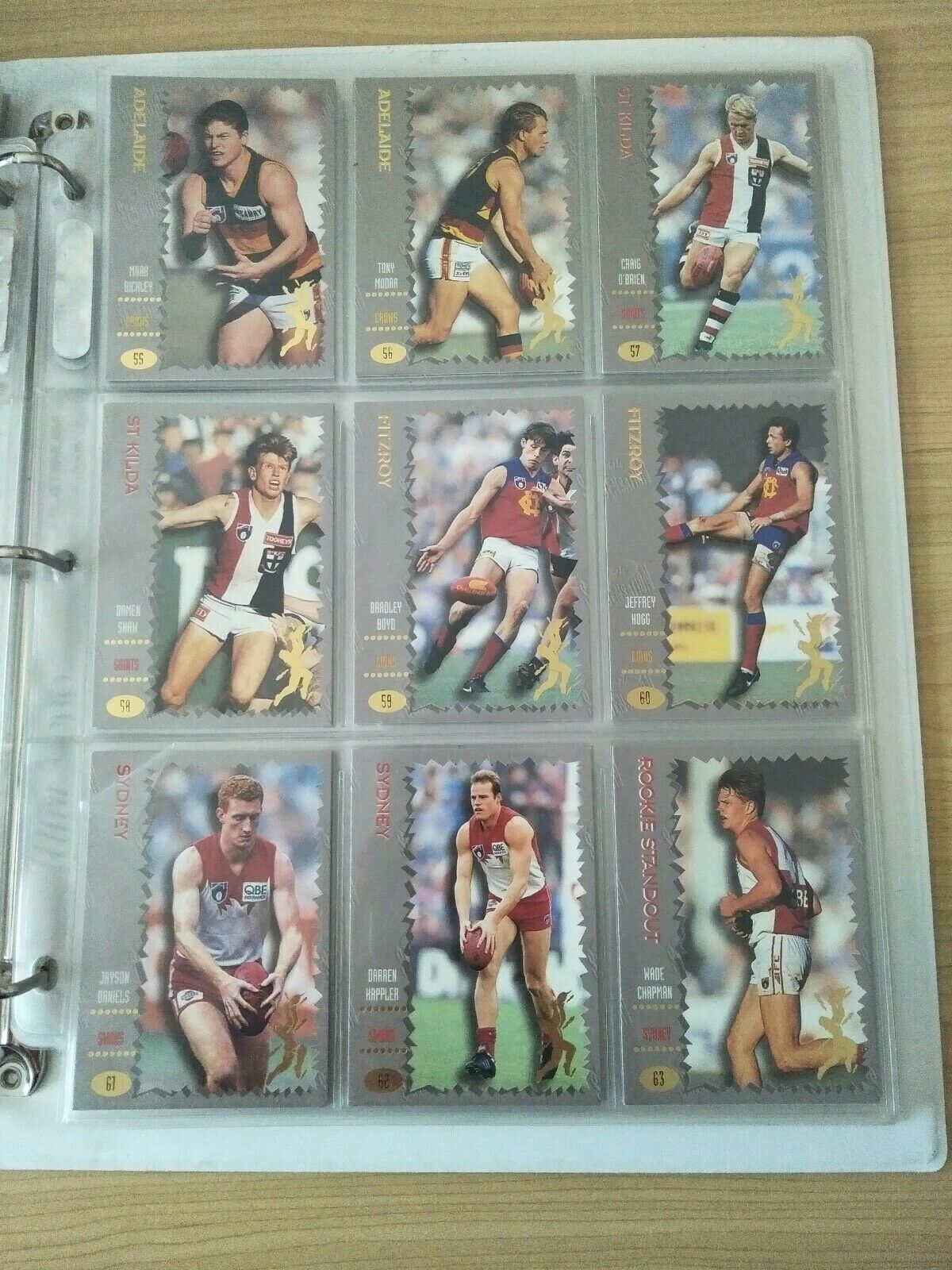 1994 Dynamic AFLPA Sensation Complete Base Set Of 110 Cards In Folder - Image 7
